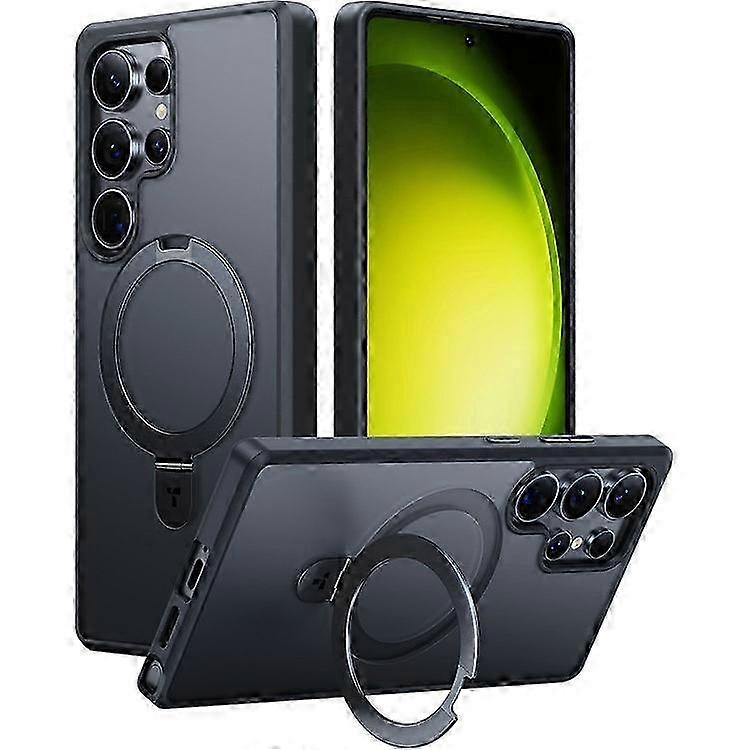 Magnetic Kickstand Case for Galaxy S25 Ultra, TPU+PC Protective Cover with Stand Function