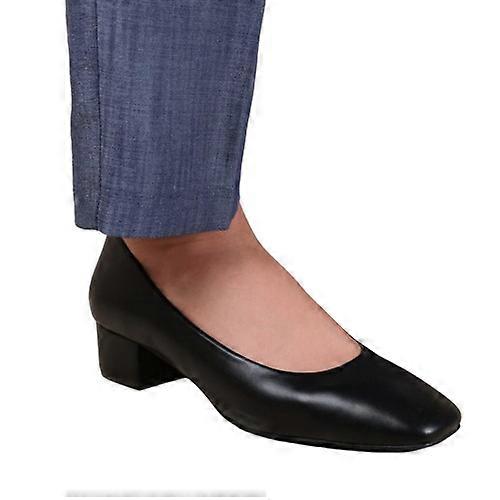 Where's That From Womens/Ladies Seattle PU Square Toe Wide Low Block Heel Court Shoes