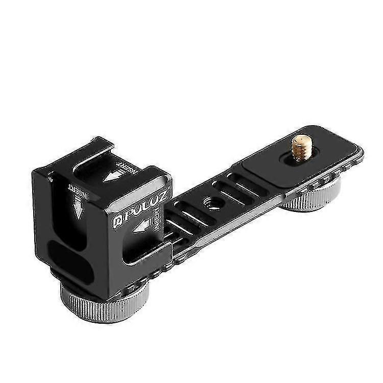 4-Head Cold/Hot Shoe Mount Adapter  Aluminum Alloy Microphone & Flash Light Extension Bracket for DJI Osmo Mobile 2, Zhiyun Smooth 4, Feiyu Vimble 2