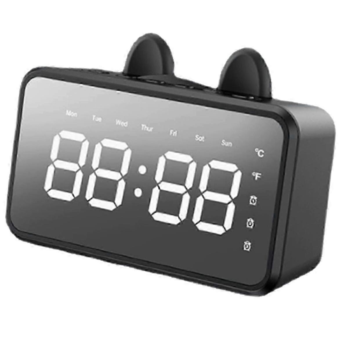 Bluetooth-Enabled LCD Desk Clock with Alarm & Music Playing Function for Home & Office