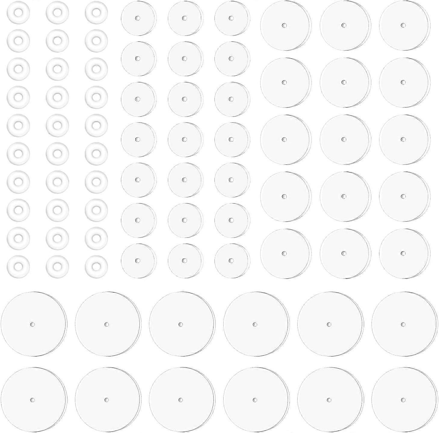 Clear Piercing Disc 200Pcs Plastic Disc Stabilizer Pads Silicone Earring Backs
