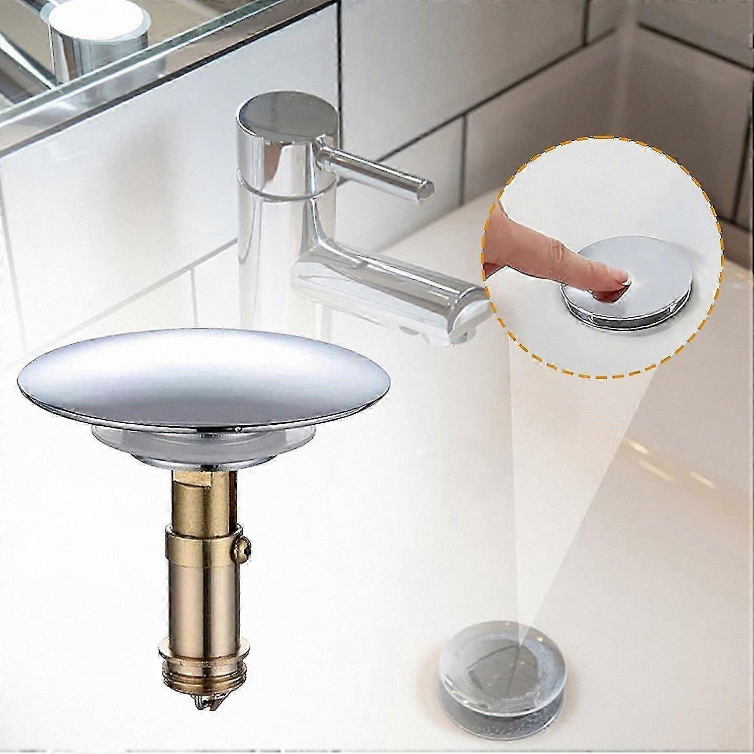 Universal Sink Stopper - 66mm Push Bath Plug for All Faucets