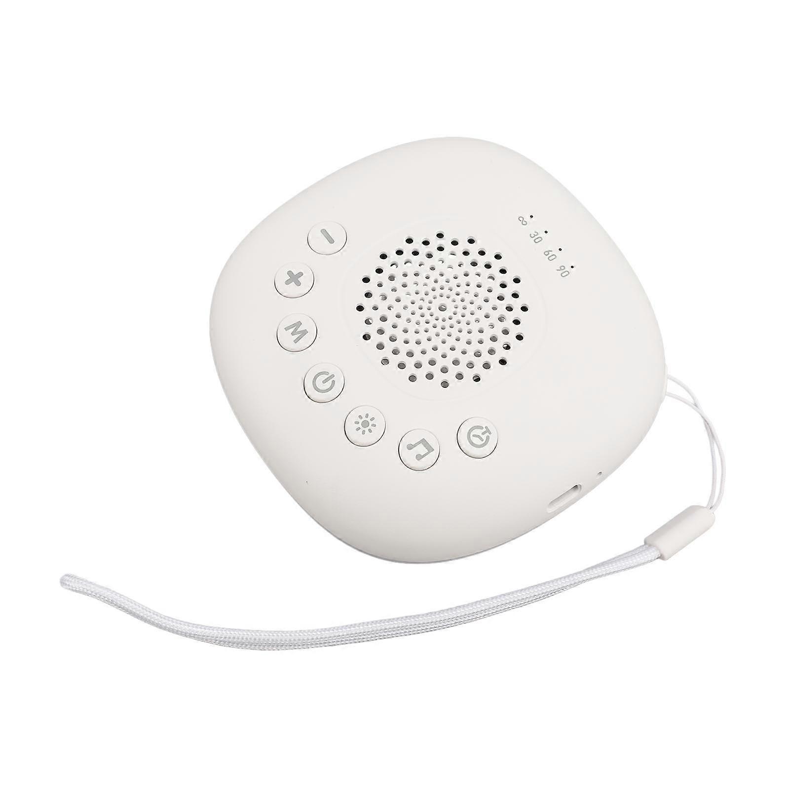 White Noise Machine Portable for Adults Baby Sleeping Relaxation with Memory Night Light 20 Sounds 3 Timer White 