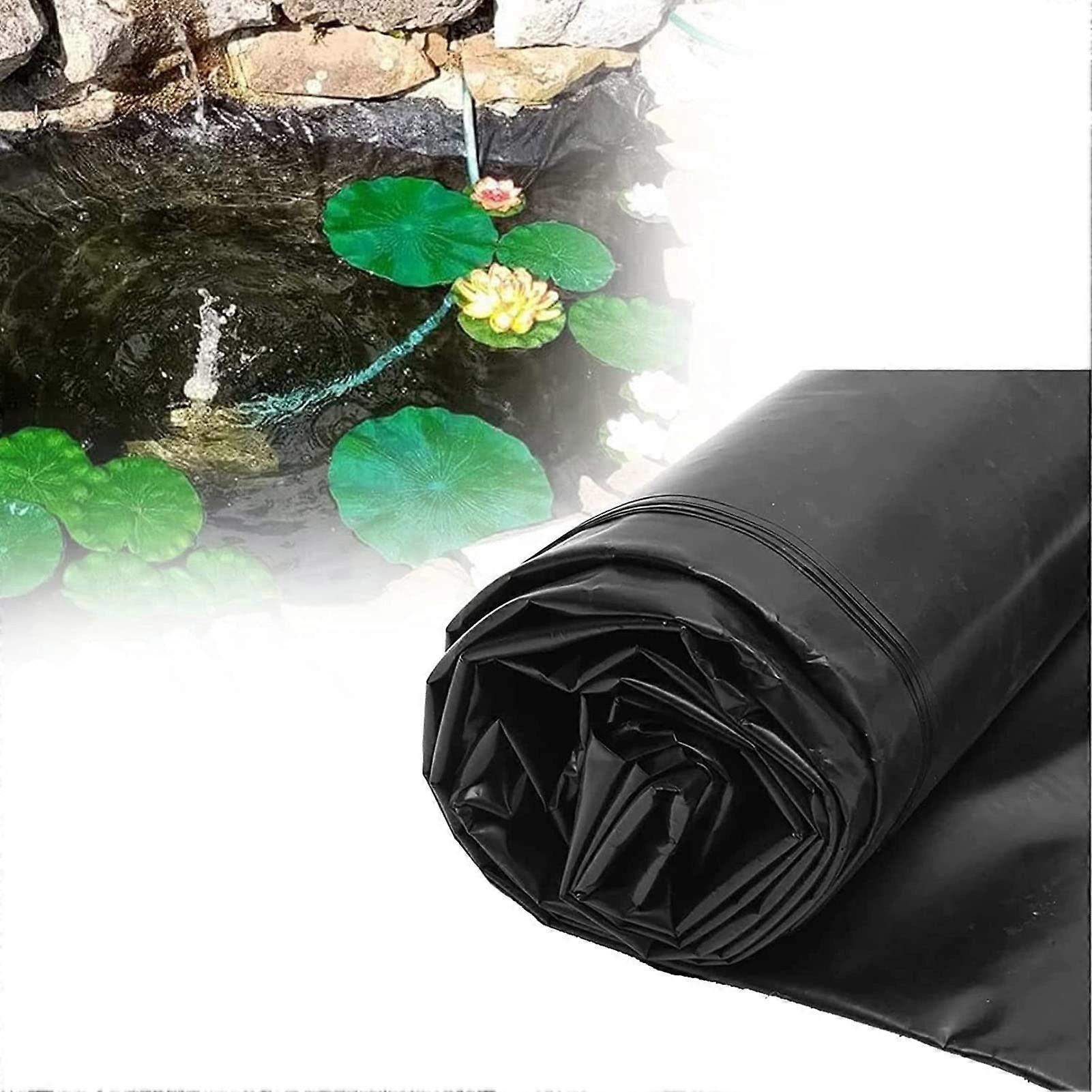 Pond Liner For Fish Ponds 13x13 Ft, TearResistant Membrane, Waterproof, Easy Install For Fountains, Streams Black