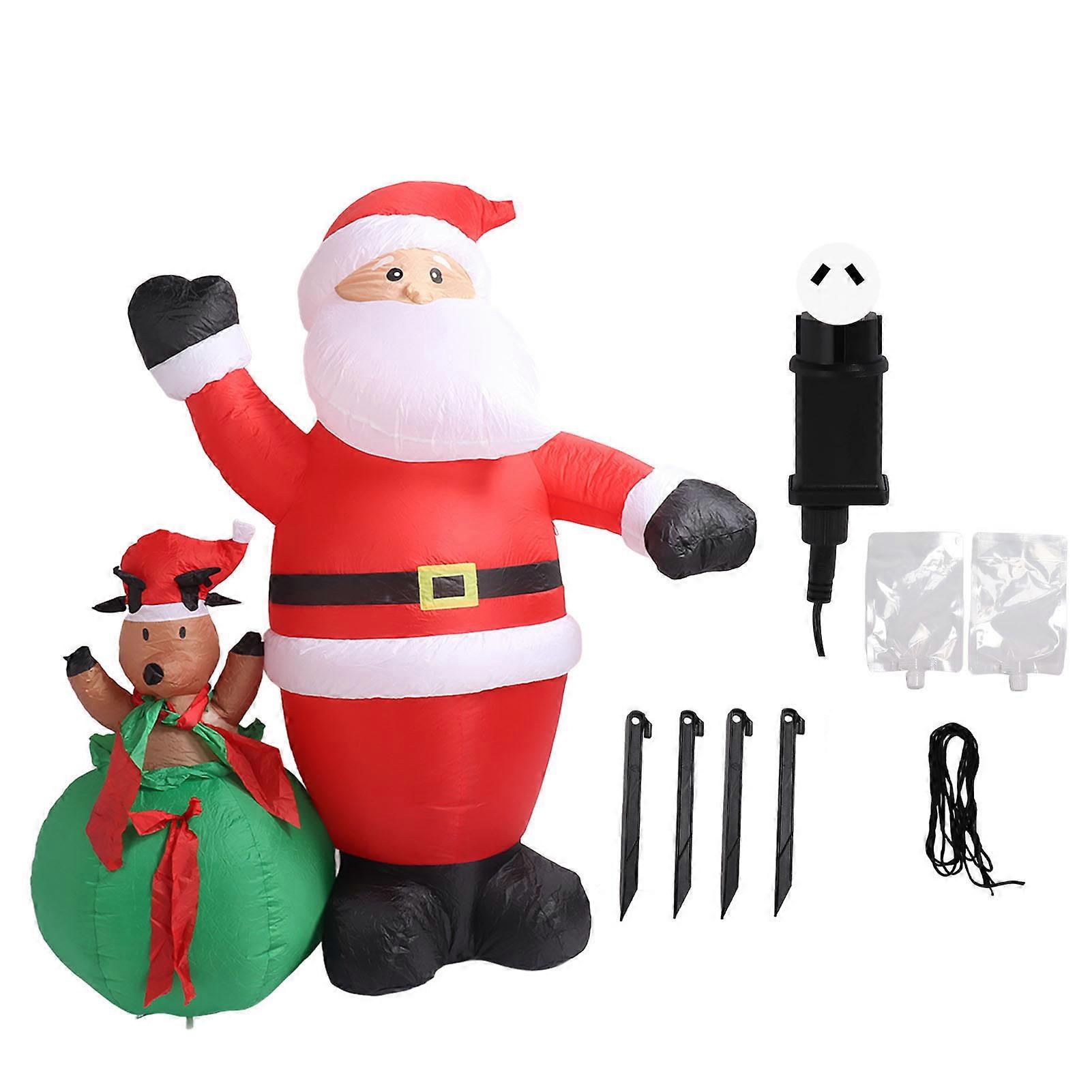 ديكور نفخ عيد الميلاد 6.2 قدم سانتا والغزلان IP44 مقاوم للماء مع زينة ساحة مروحة ضوء LED للمهرجان