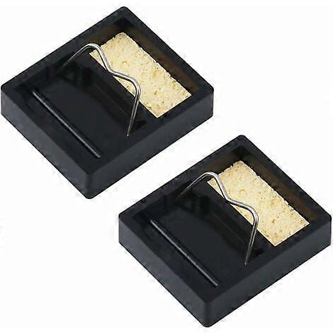 2pcs Portable Square Bakelite Soldering Iron Stand with Cleaning Sponge