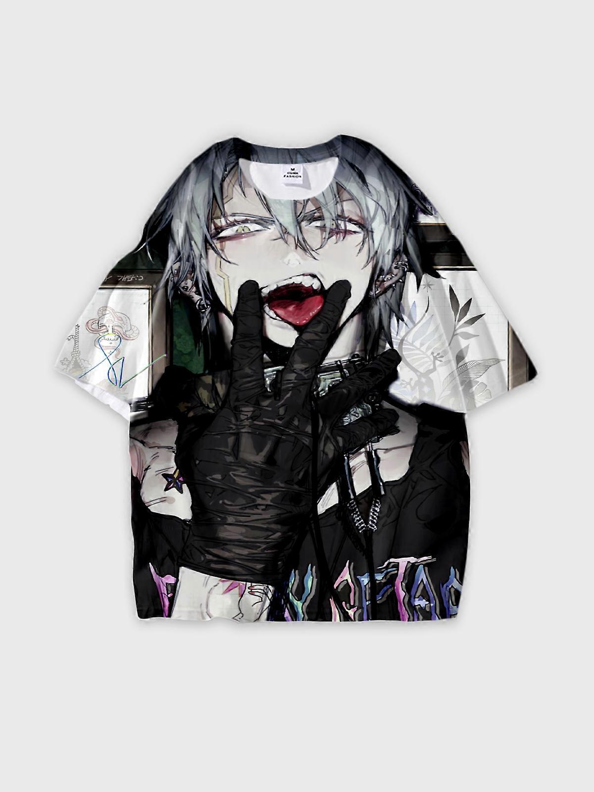 T-Shirt Short Sleeve Round Neck, Summer Casual Loose Graphic Tee, Unisex Pattern U2730
