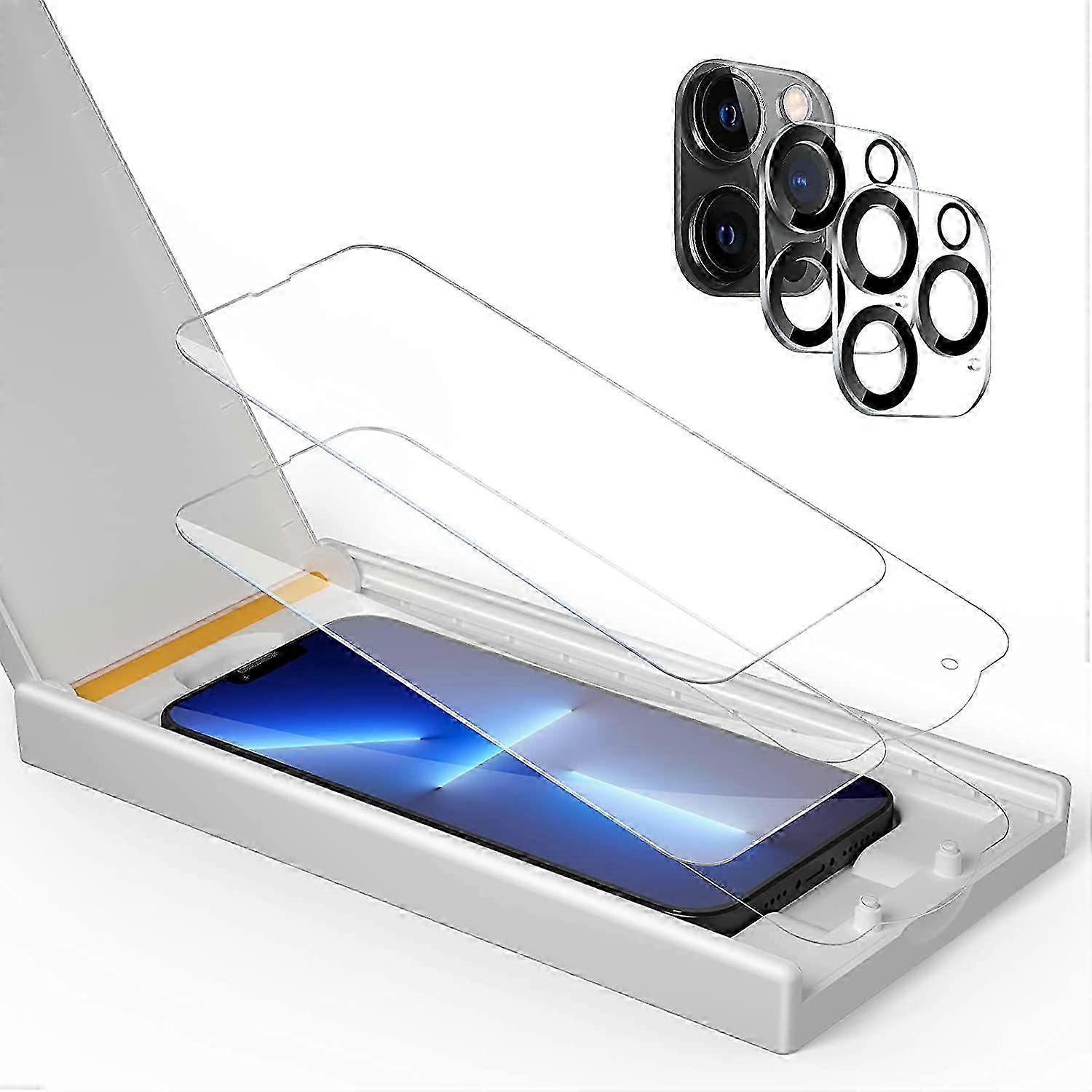 Screen Protector for iPhone 13 Pro Max 6.7-inch with Camera Lens Protector [Easy Installation Kit] 2.5D Edge Friendly Shatterproof Shockproof 9H