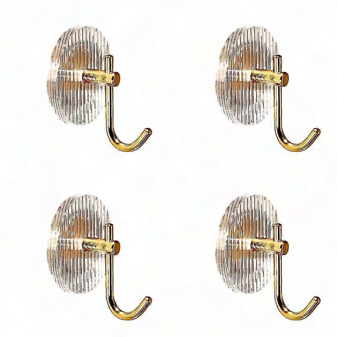 4 パック粘着壁フック、家庭およびオフィス用アクリル吊り下げフック - ドリルは必要ありません