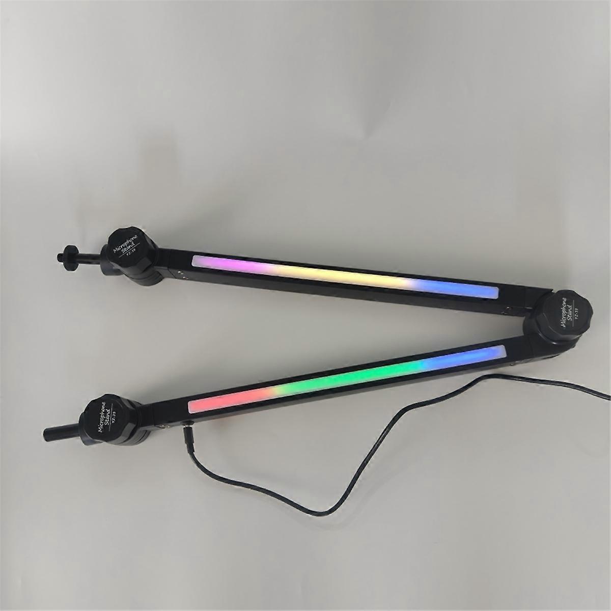 RGB Microphone Arm Stand Mic Arm Holder with RGB Light Rotatable Suspension Boom Scissor Stand for Gaming Streaming