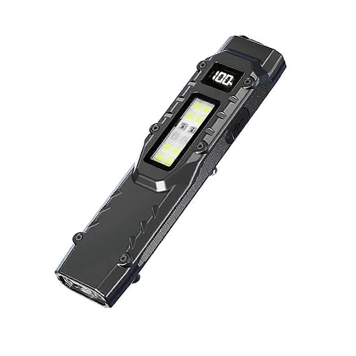 Rechargeable Flat Flashlights Dual-Switches LED Small Flashlight with Digital Display Pocket Flashlight for Home,Camping