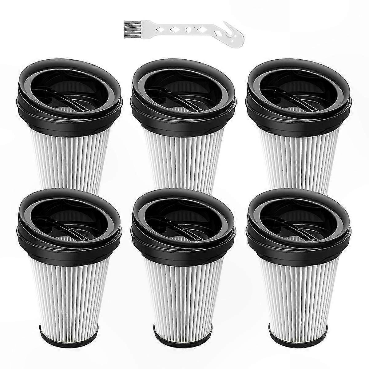 6-Pack Replacement Filters for 2-in-1 Cordless Handheld Vacuums
