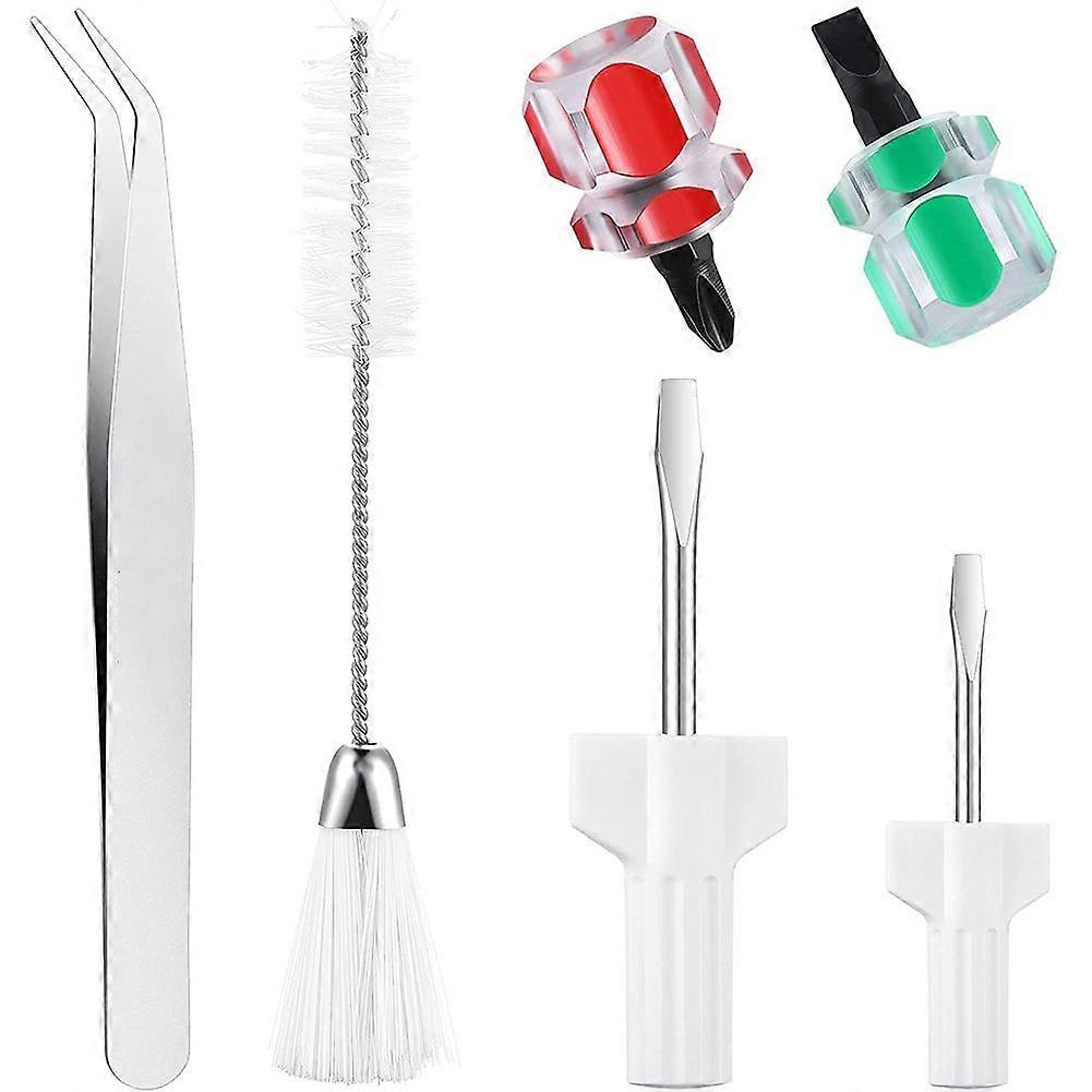 6 Pieces Sewing Machine Cleaning Kit Includes Tweezers Double Headed Lint Brush Screwdriver, for Se