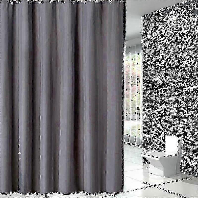 Large Waterproof Shower Curtain 240x200cm, Extra Wide with 16 Hooks, Weighted Hem, Mildew Resistant, Dark Grey Bath Accessory
