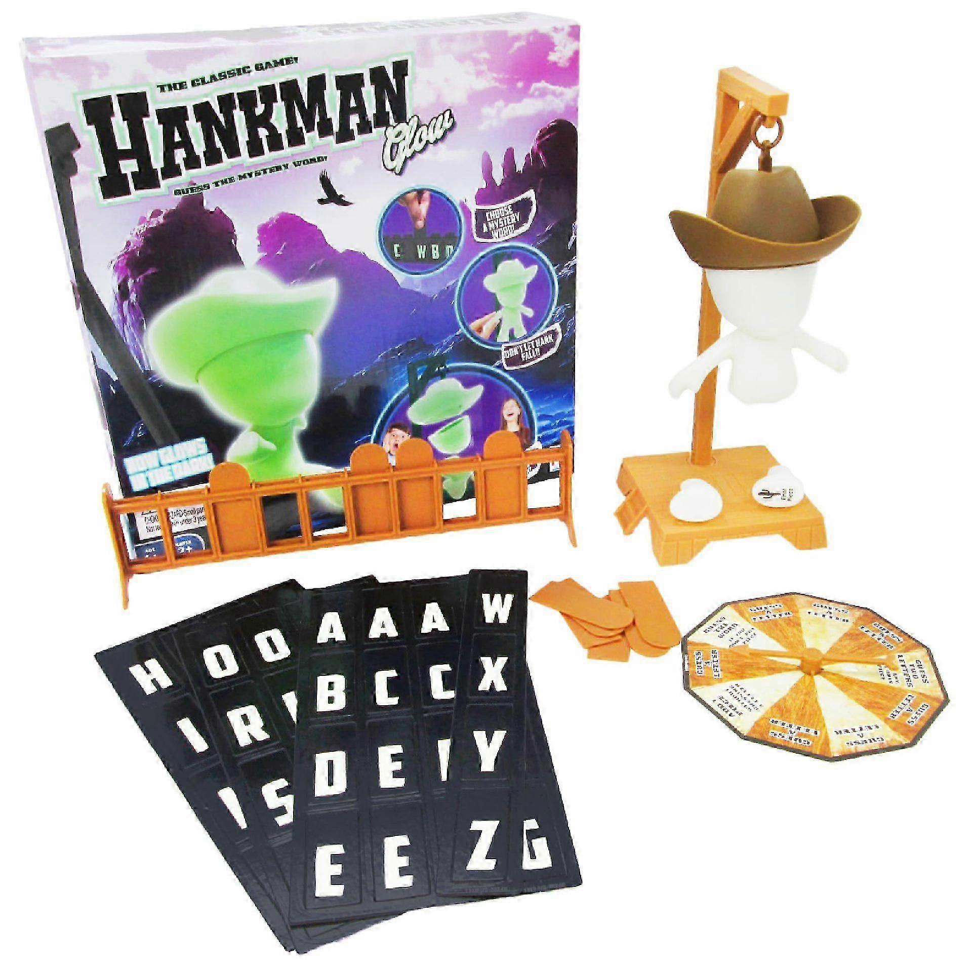 guessing word game magnetic hangman board glow in the dark mystery table game