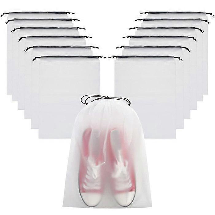 12Pcs Drawstring Shoe Bags Transparent Travel Bag