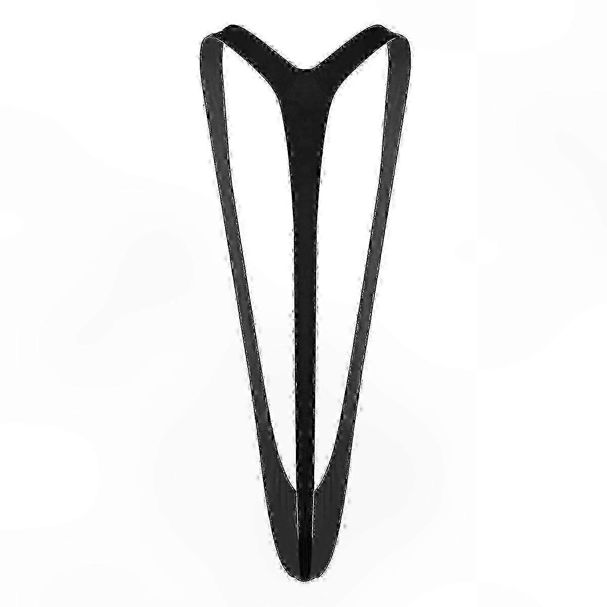 Neon Men's Thong Swimsuit with Deep V-Neck and Open Stretch Design for Beach and Pool Use