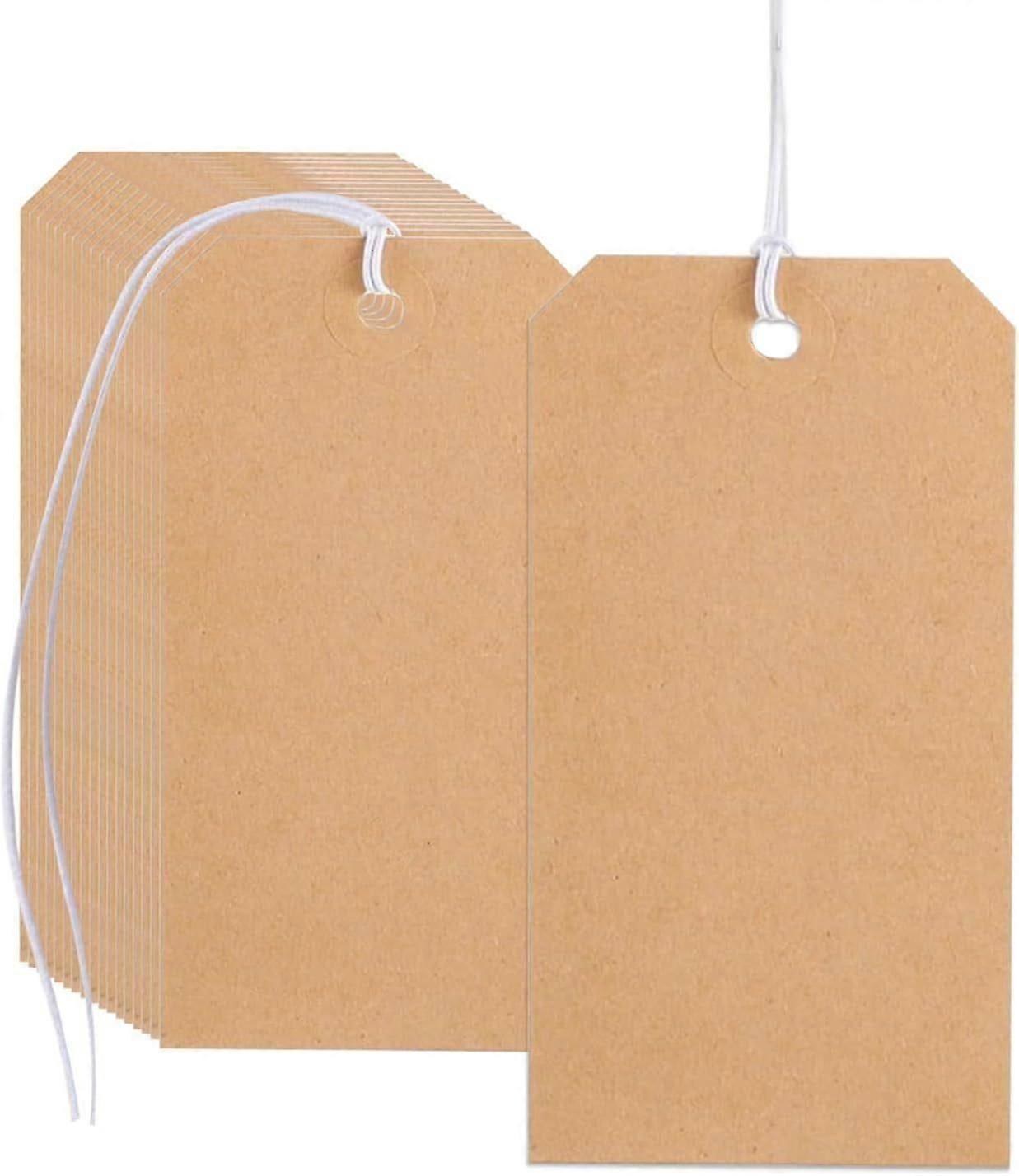 100 Pack Kraft Tags with String Attached,Marking Tags Paper Hanging Tags with