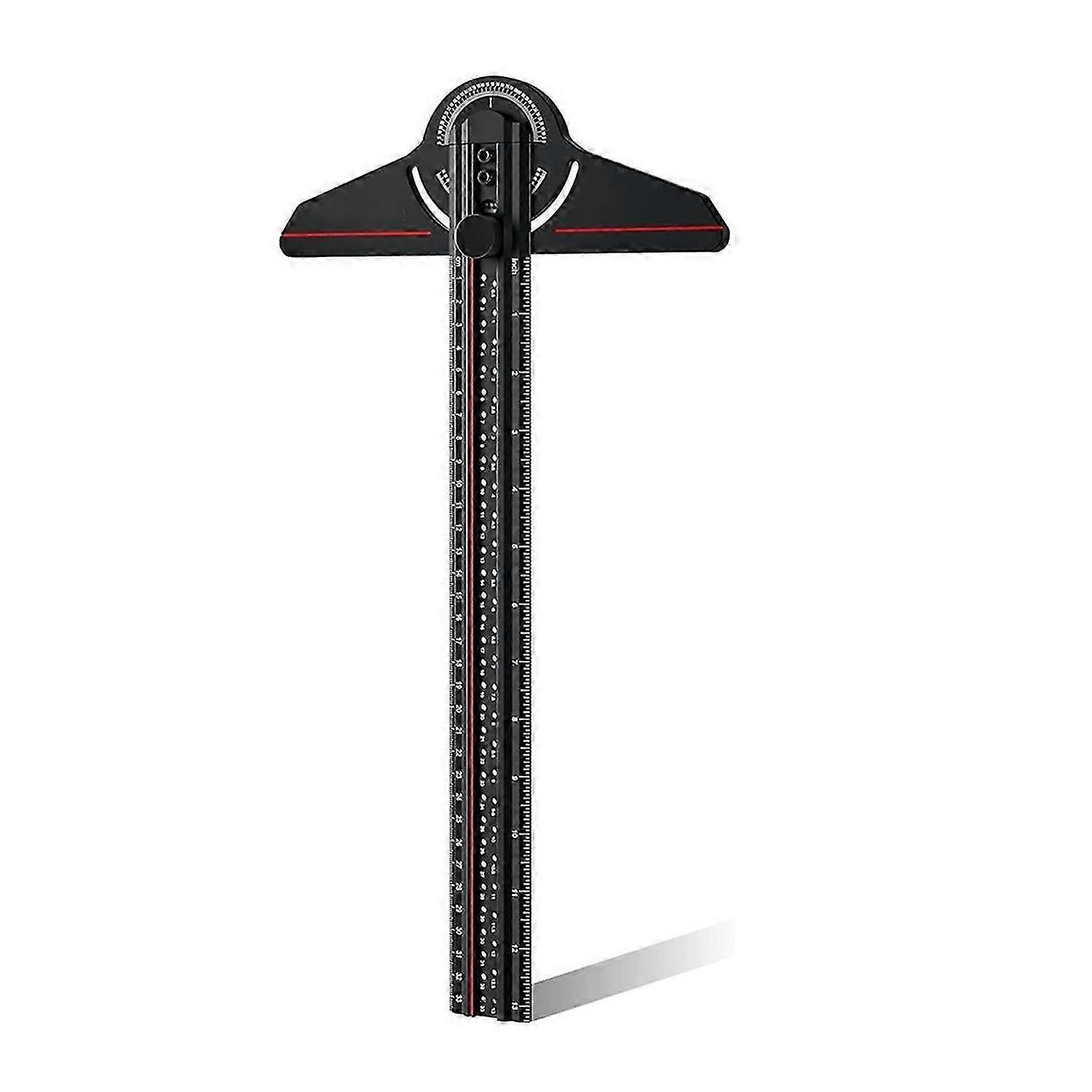 Angle Finder Protractor, with 13 Inch Woodworking Ruler black
