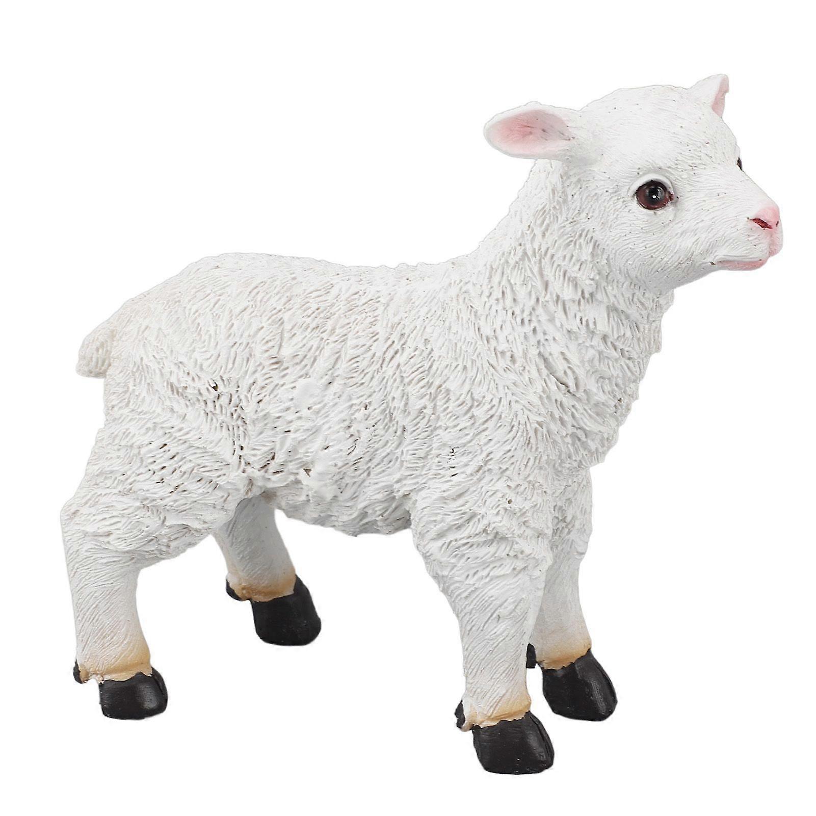 Sheep Statue Hand Made Lifelike Lamb Shape Figurine Resin Garden Sculpture for Indoor Outdoor Decoration Standing