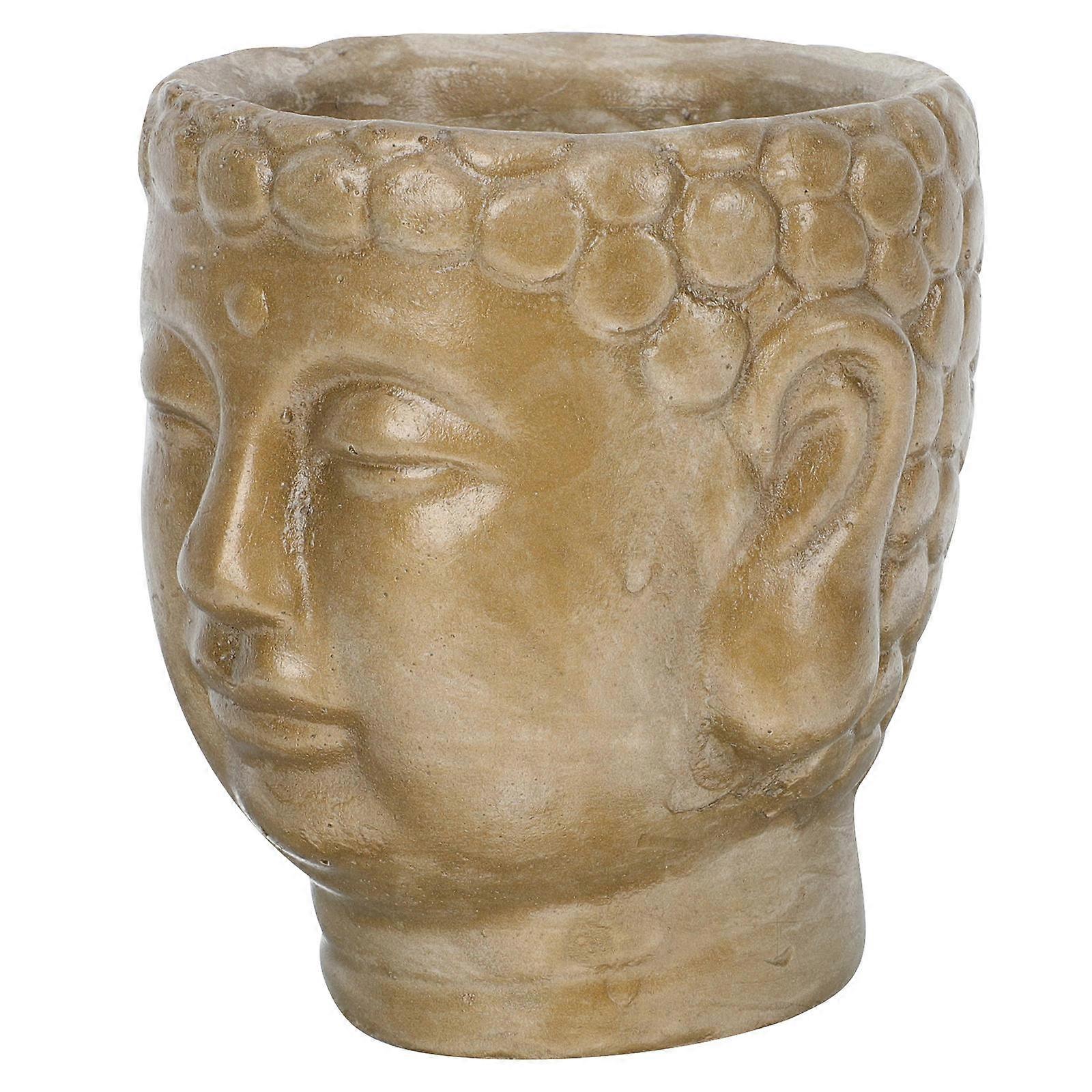 Buddha Flower Cement Planter for Storage Use 2Pcs Desktop Ornament