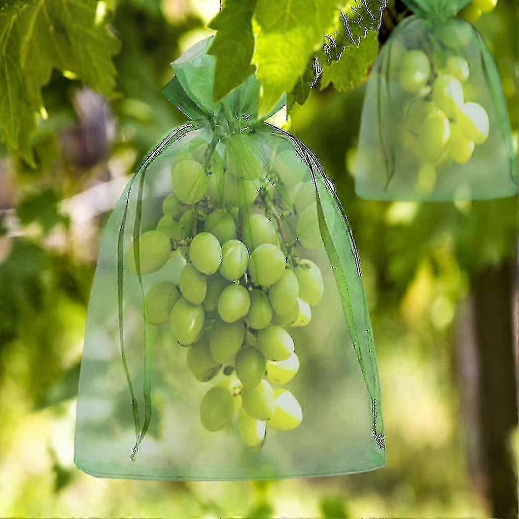 100-Pack Mesh Produce Bags with Drawstring for Pest and Bird Protection