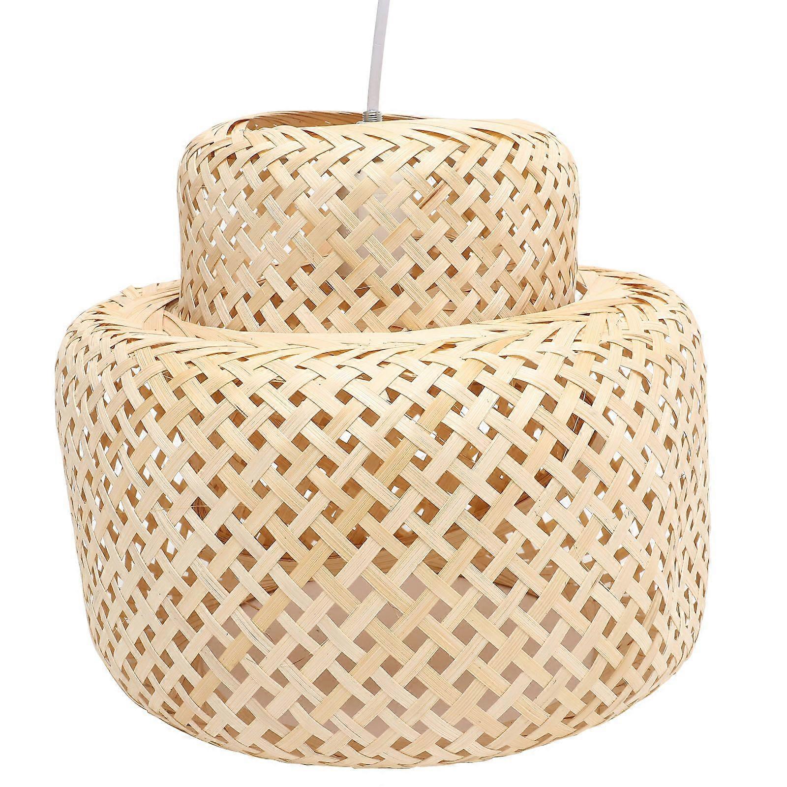 Bamboe geweven hanglamp die hanglamp vasthoudt voor woonkamer Geen lamp
