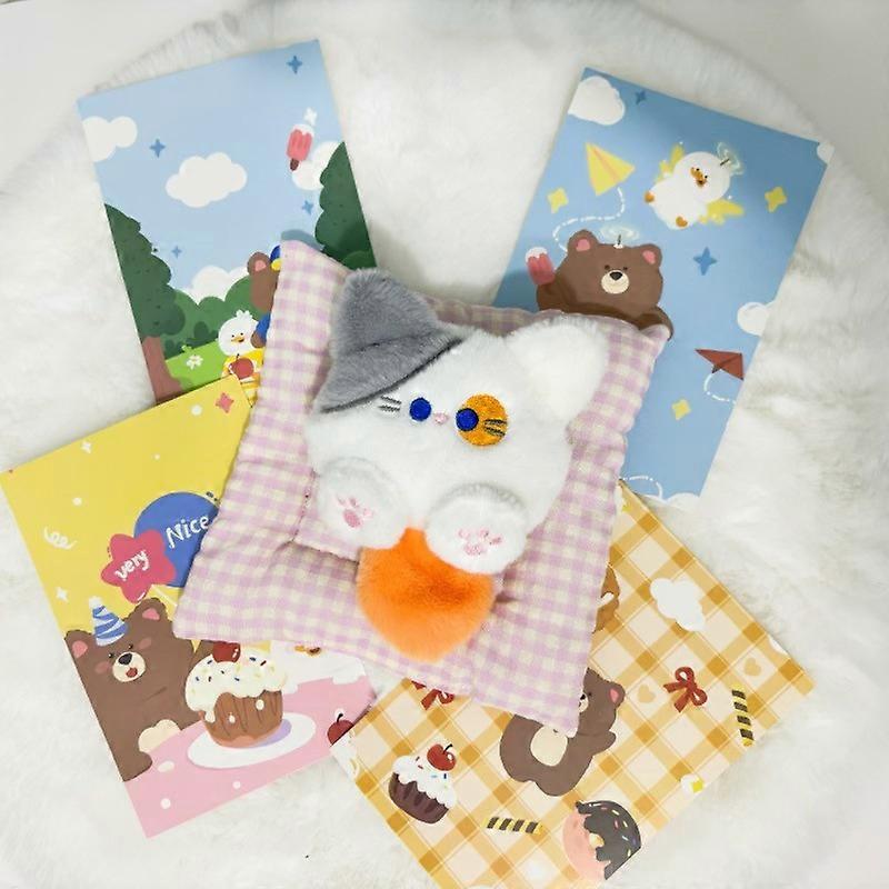 Cartoon Stuffed Plush Cat Key Chain Colorful Ins Cute Coffee Cat Plush Pendant Doll Creative Soft Fluffy Keychain Children