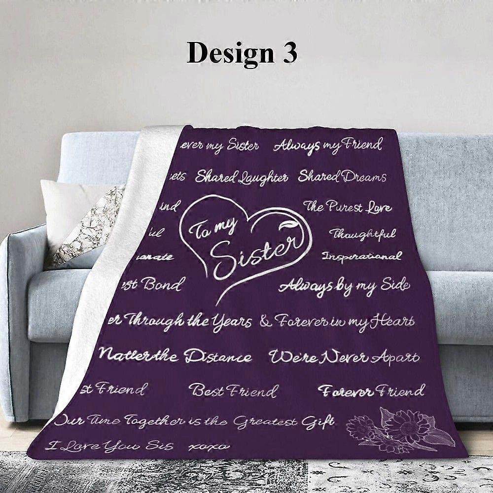 Flanelový přehoz na postel Sofa Throw Blanket Vřelá slova sestře Dovolená Dárek k narozeninám DH 068