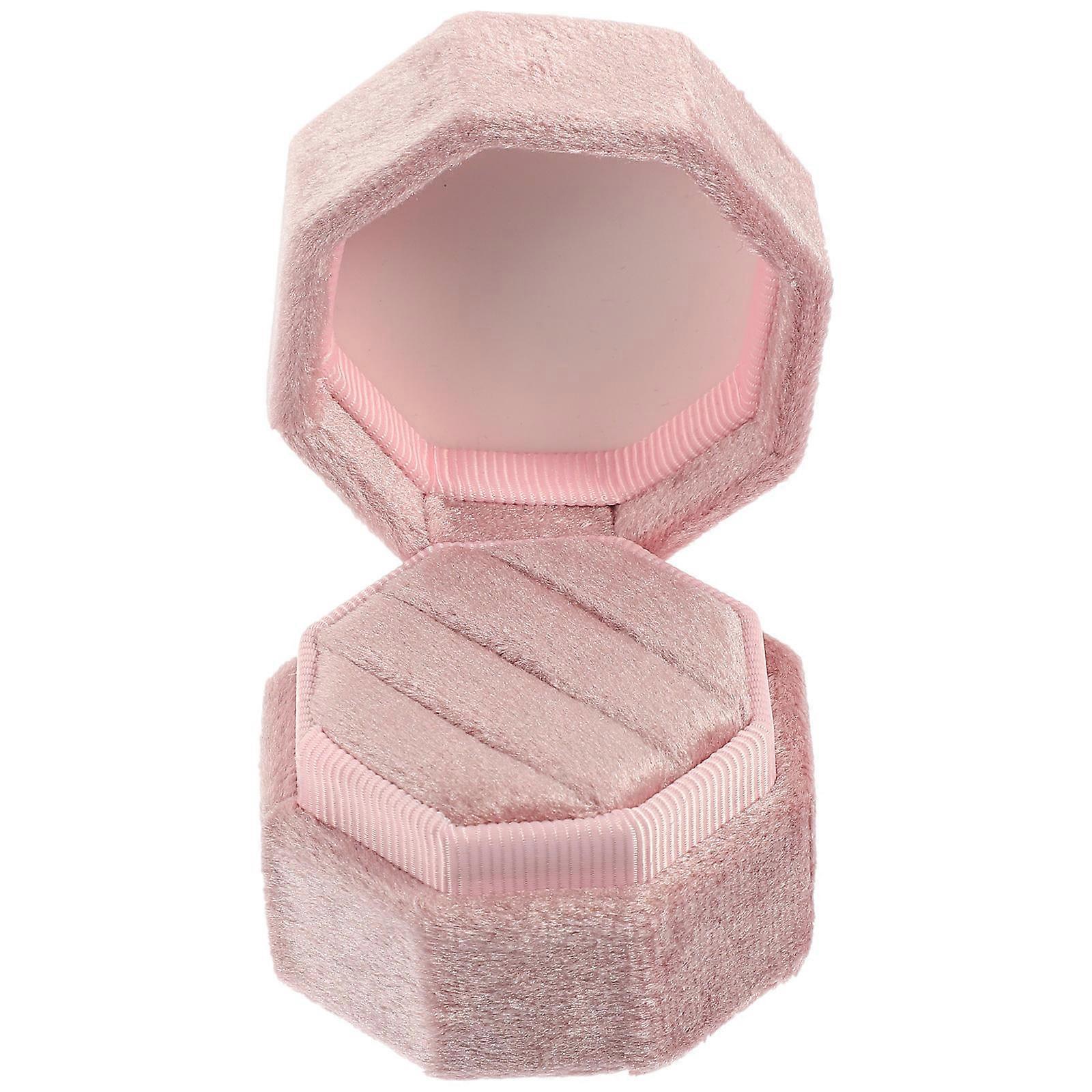 Proposal Ring Box with 5Pcs Pink Octagon Rings Box for Wedding