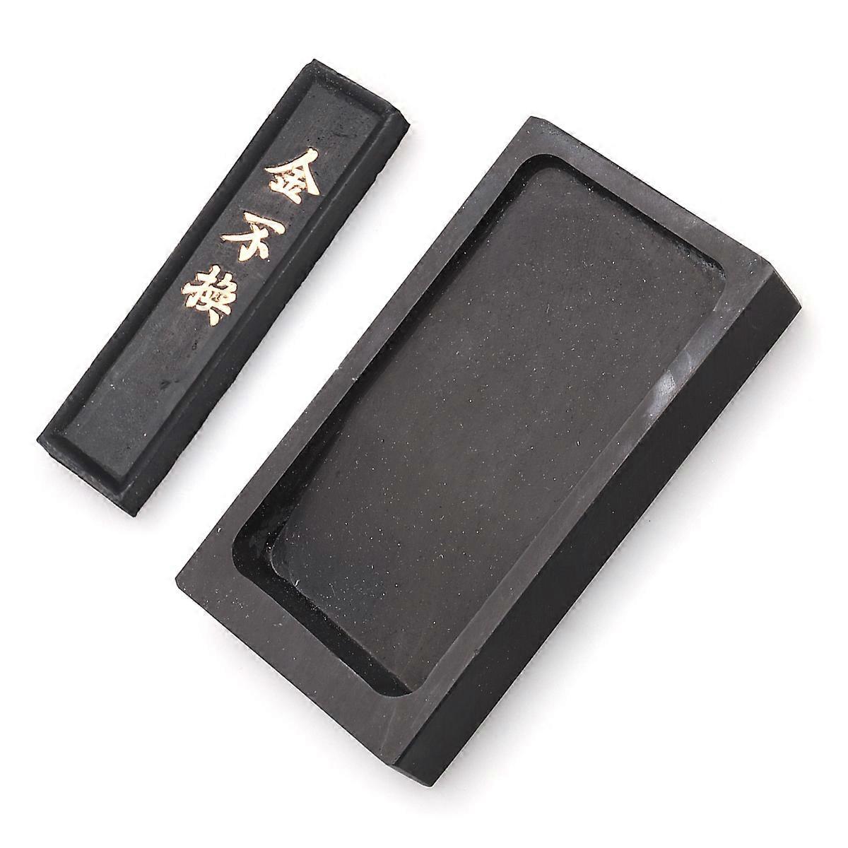 Traditional Calligraphy Accessory Inkstone for Calligraphy Use 2Pcs Set