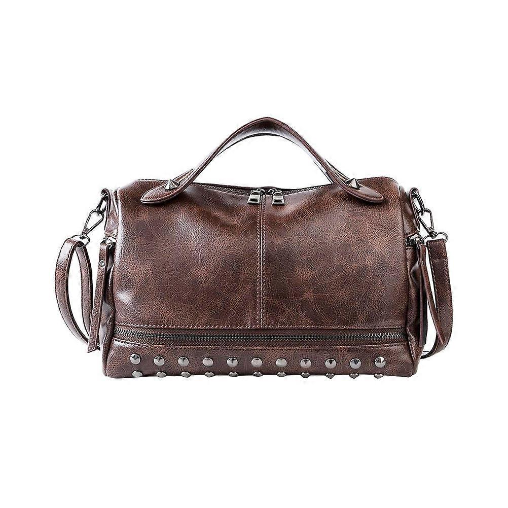 Women Storage Bag Rivet Handbag for Storage Use Coffee Elegant