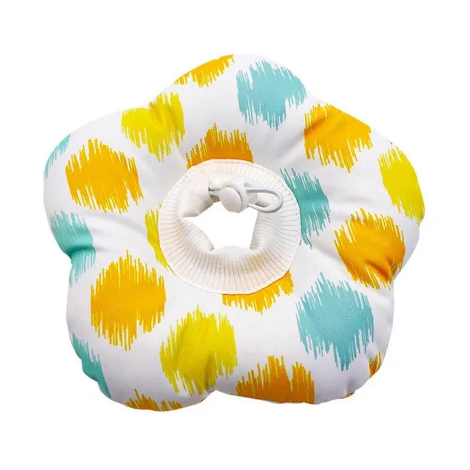 Cat Cone Collar Size M Soft Cotton Adjustable Neck Collar For Cats Waterproof Flower Pattern Neckerchief