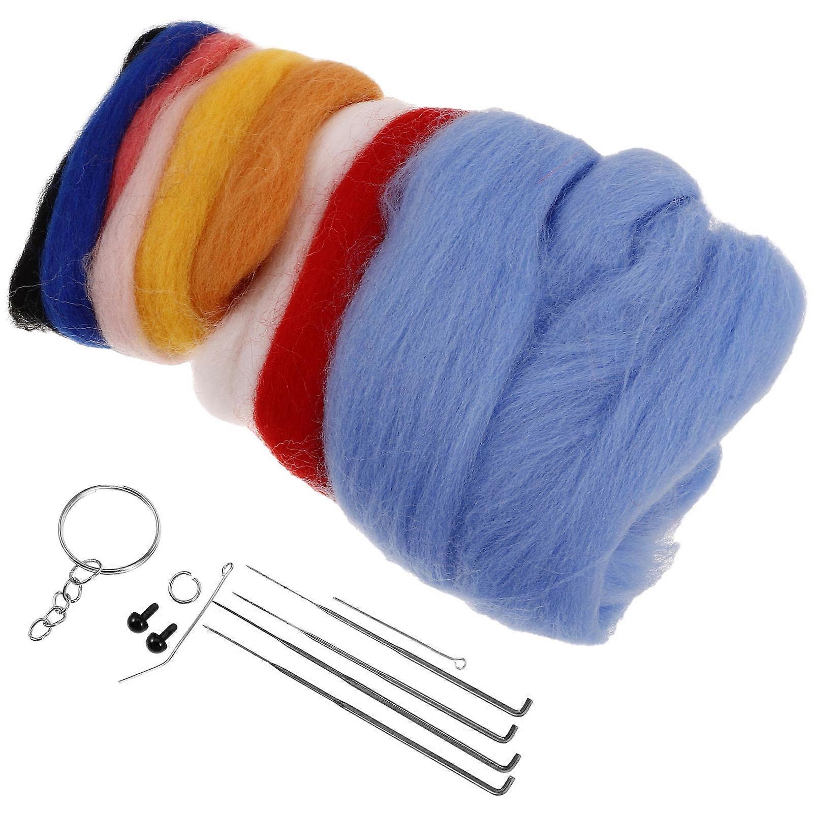 Needle Felting Kit Convenient Doll Felting Kit for DIY 2Sets Assorted Color Wool