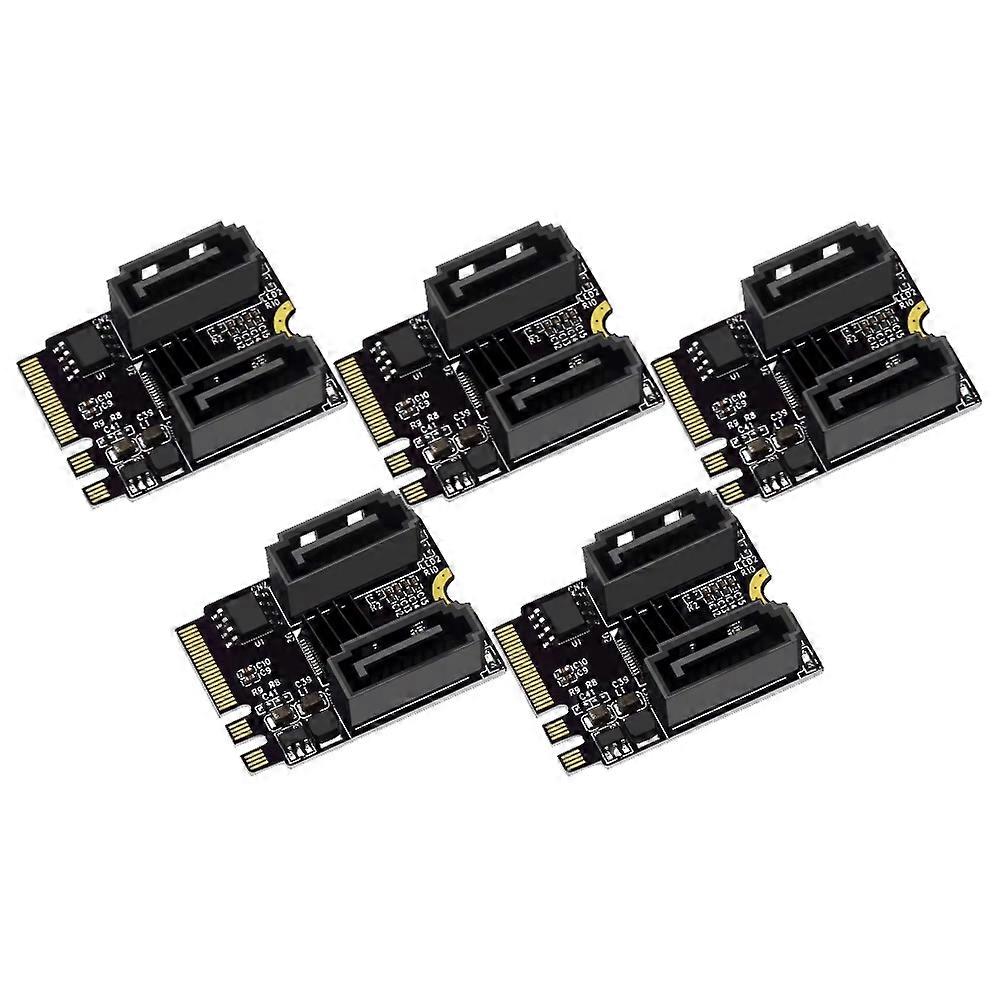 5PCS M2 to SATA3.0 Expansion Card PCI-E3.0 KEY A+ E WIFI M.2 to SATA Expansion Card Adapter Without Driver Installation
