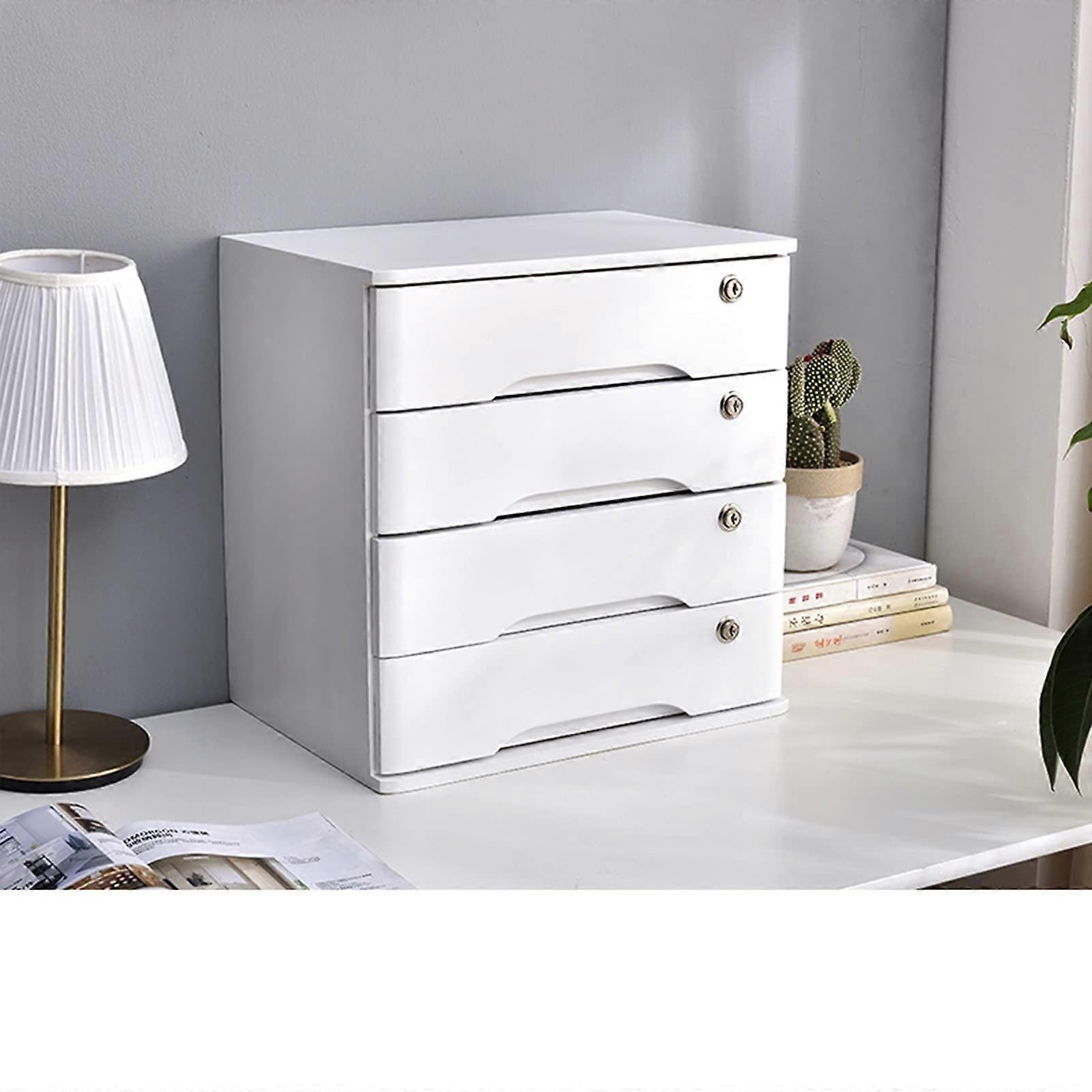 Filing Cabinet Wooden Lockable 4Drawer Lateral File Cabinet for Home Office Desktop Organizer with Hanging File Storage