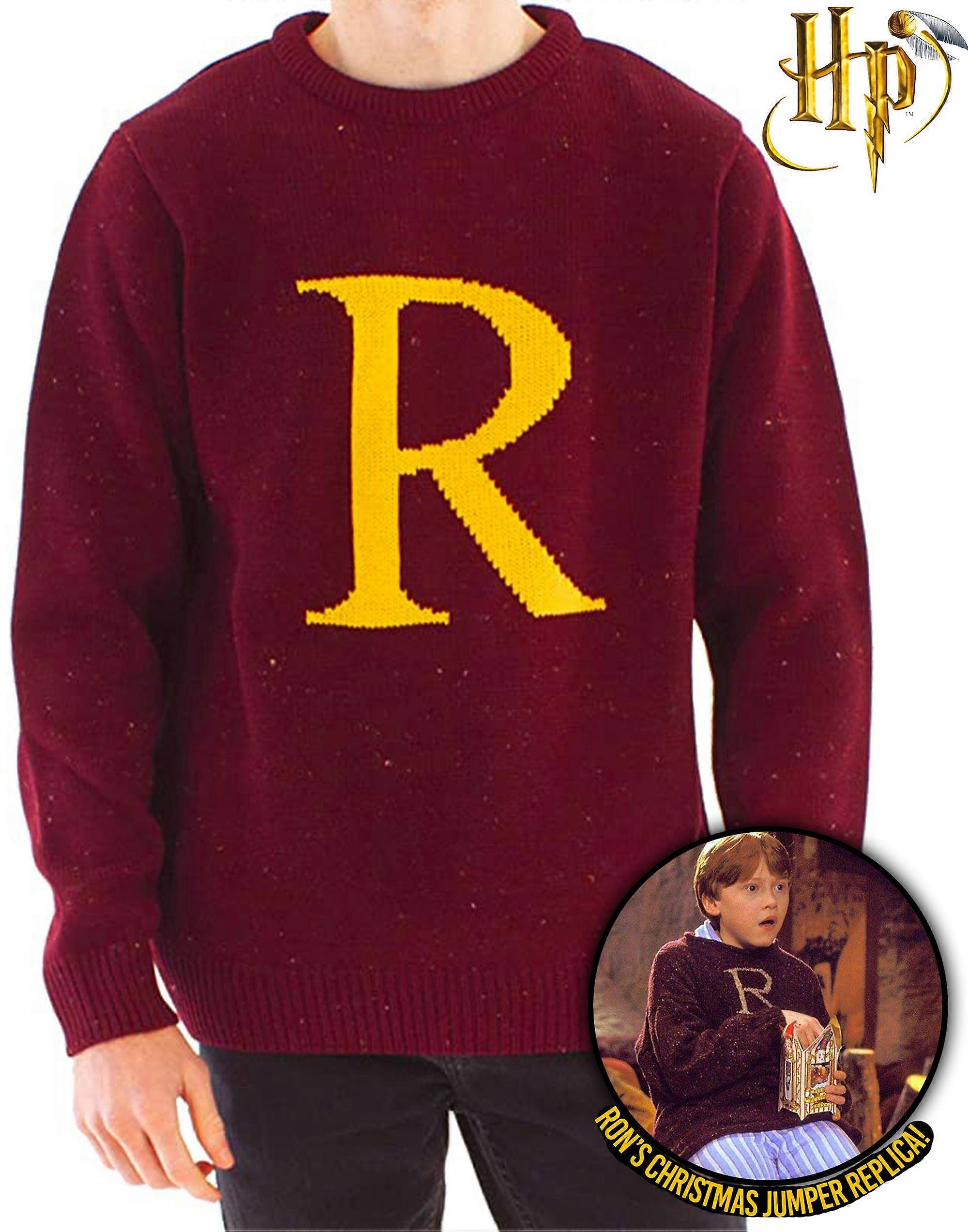 Harry Potter Mens Christmas Jumper Red Ron Weasley