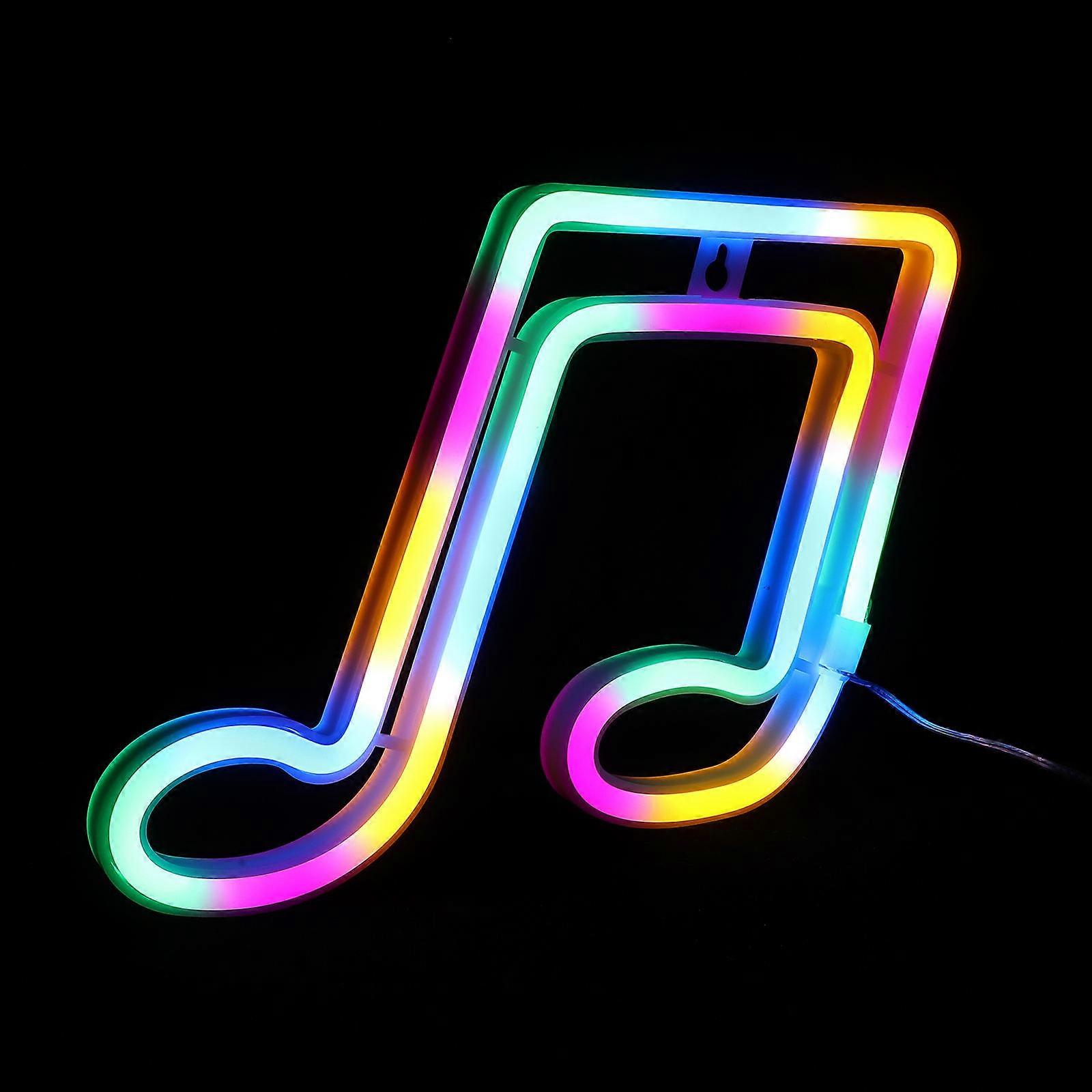 LED Notes Modeling Lamp Note Shape Neon Light for Decor 1Pcs