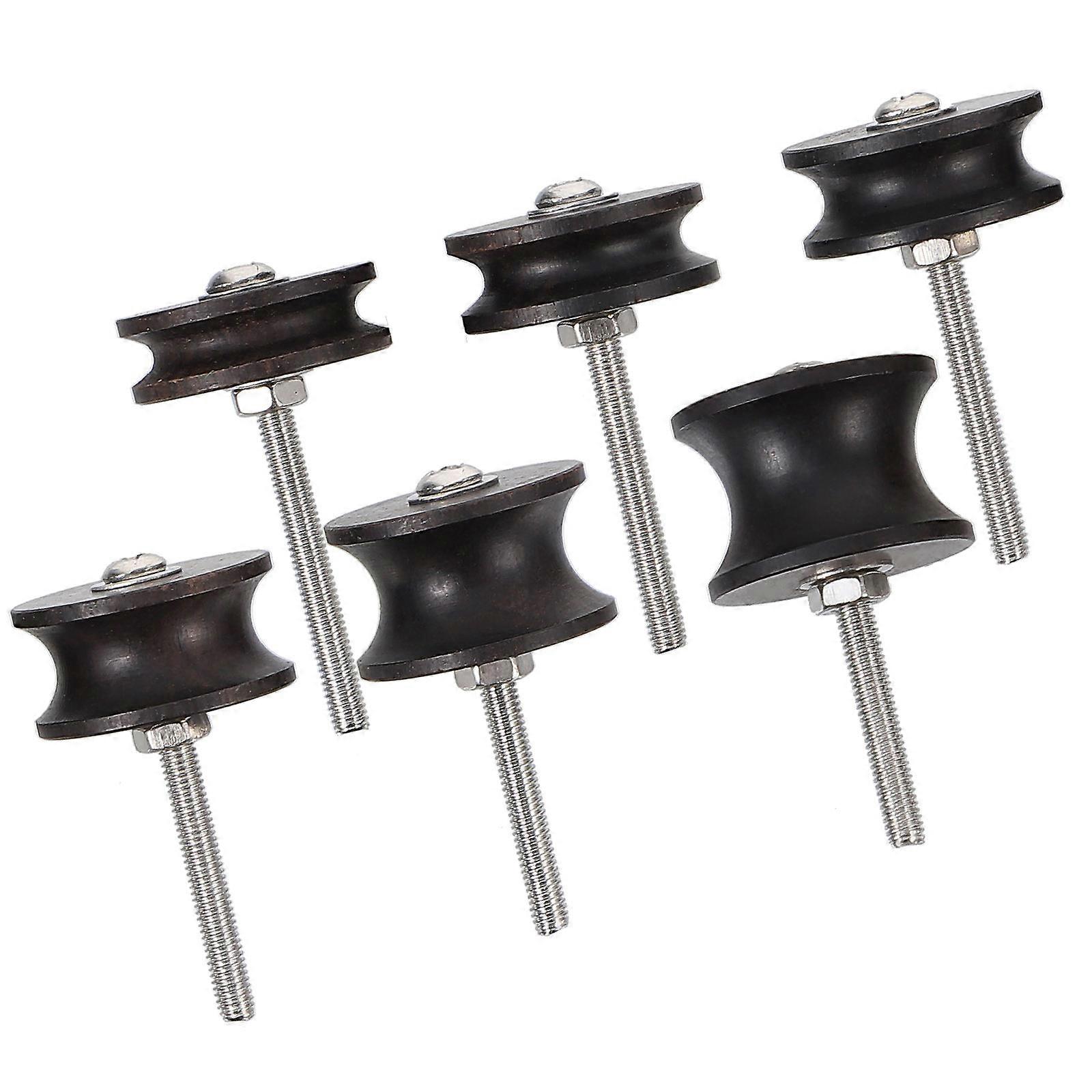 Burnisher Polished Head Tool for Sharpening Use 6Pcs Ebony