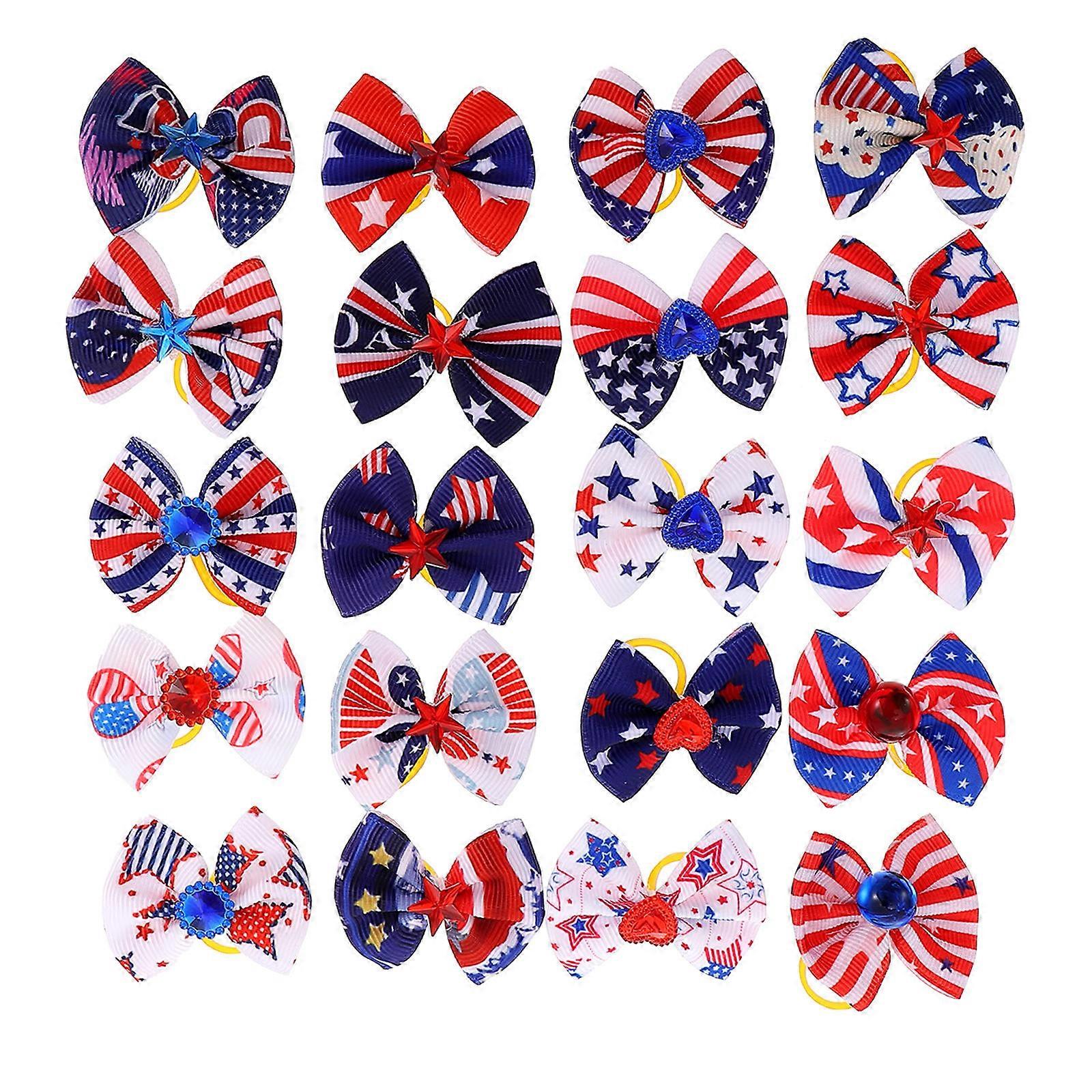 Decorative Dog Bows Multi-Function Pet Bowtie for 40Pcs Assorted Color