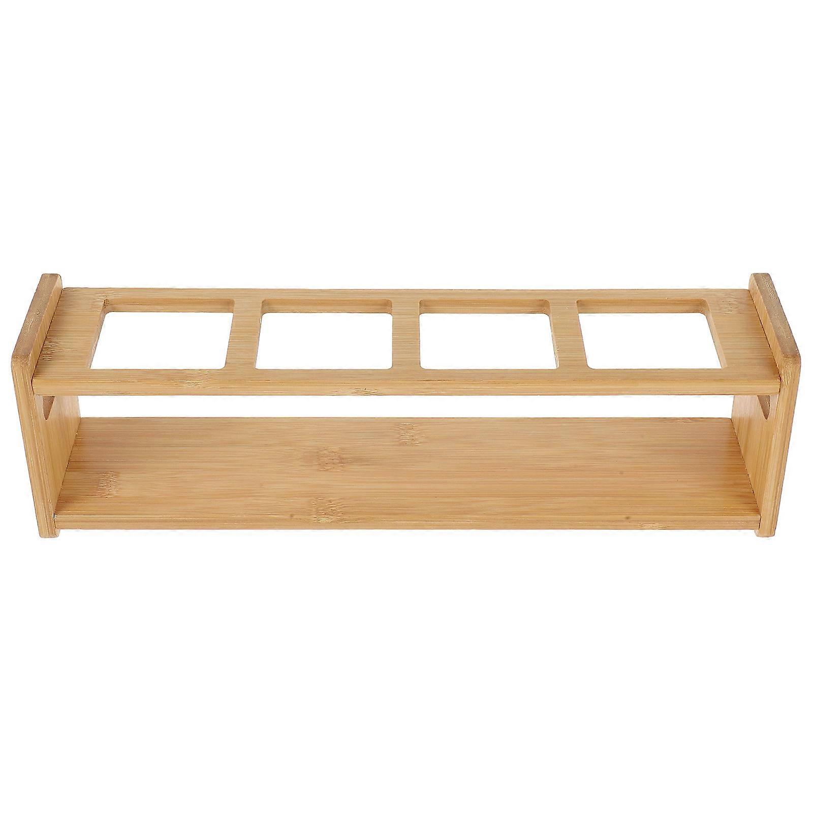 Kitchen Bottles Holder Wooden Condiments Rack for Storage 2Pcs