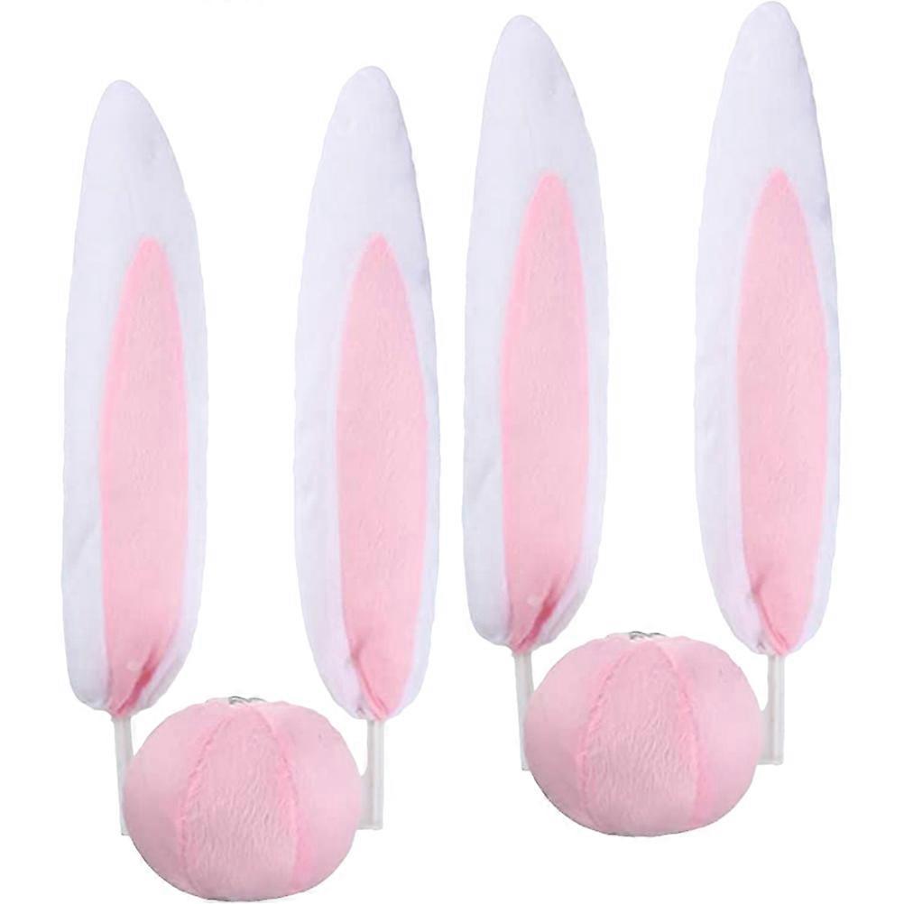 Bunny Ear Car Accessory Creative Car Ornament for Vehicle 4Sets