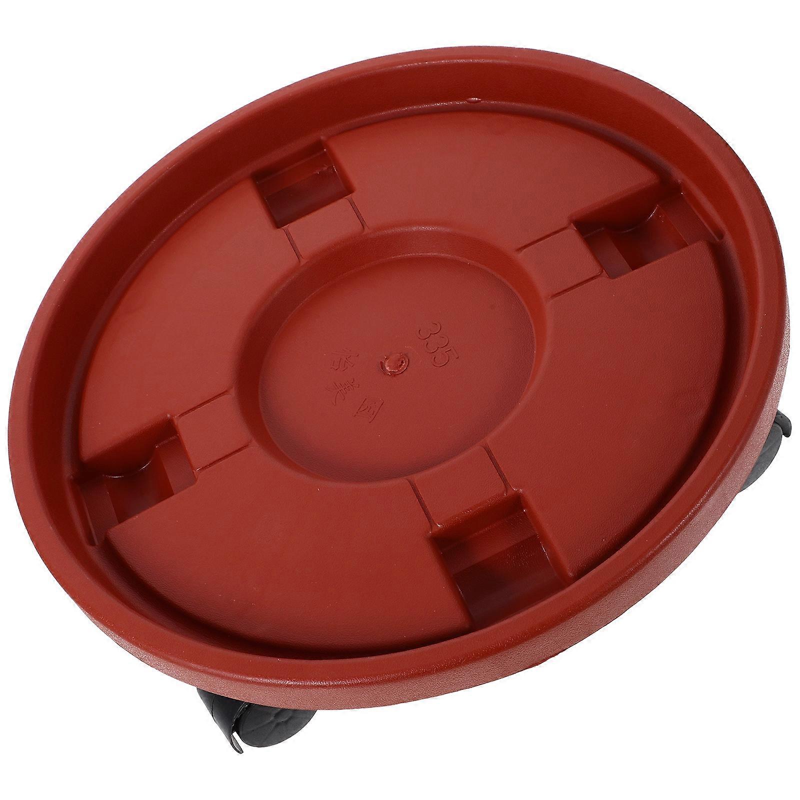 Rolling Planter Stand Plastic Flowerpot Tray for Balcony 2Pcs