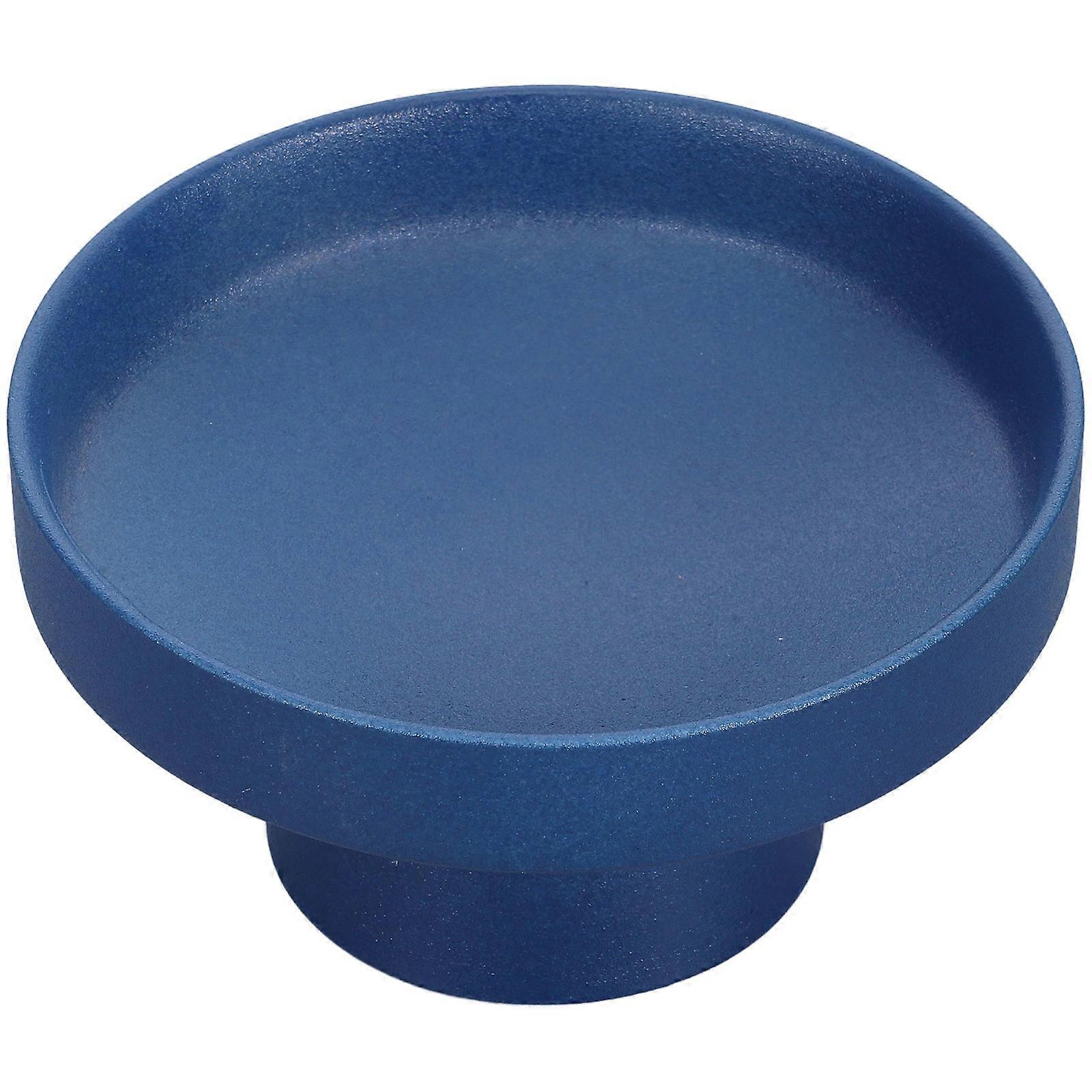 Decorative Ceramic Fruit Dish for Serving 2Pcs Footed Blue Fruit Bowl Holder