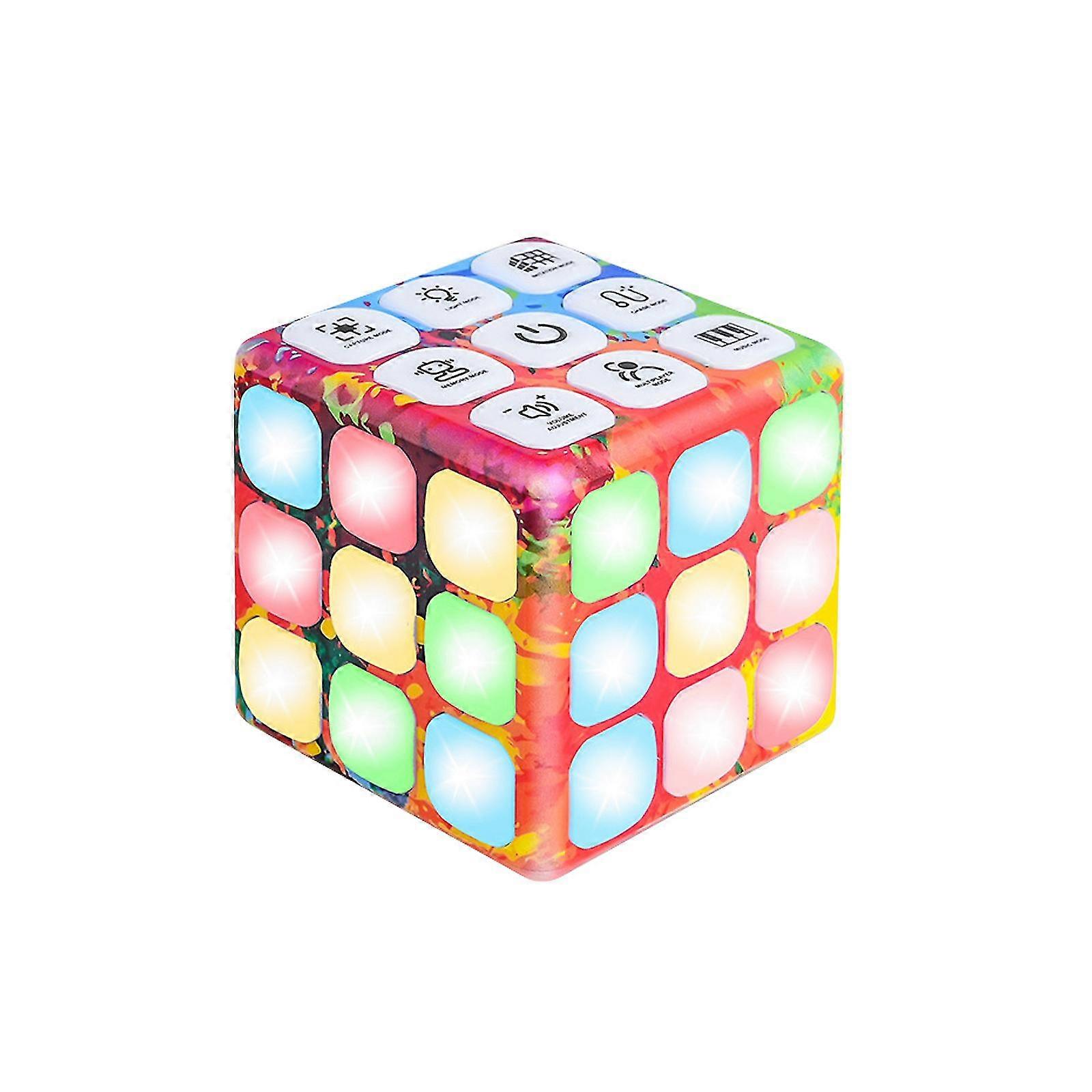 2025 LED Flashing Cube Memory Game - Electronic Handheld Game, 5 Brain Memory Games for Kids STEM Sensory Toys Brain Game Puzzle Fidget Light Up Cube