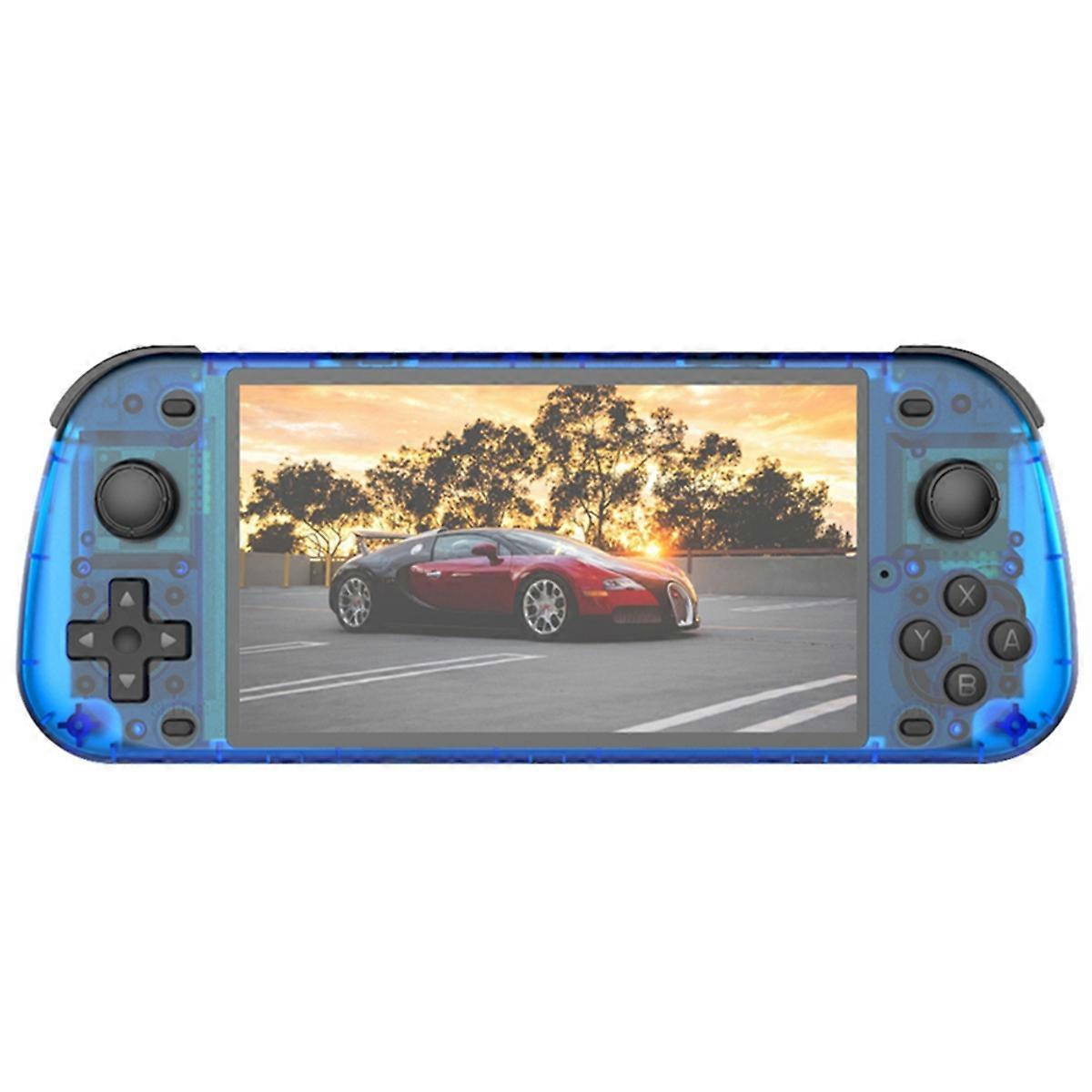 R50S Retro Handheld Game Console 15000 64GB Linux System 5.1inch IPS Screen Dual Player Online Gaming Console Blue