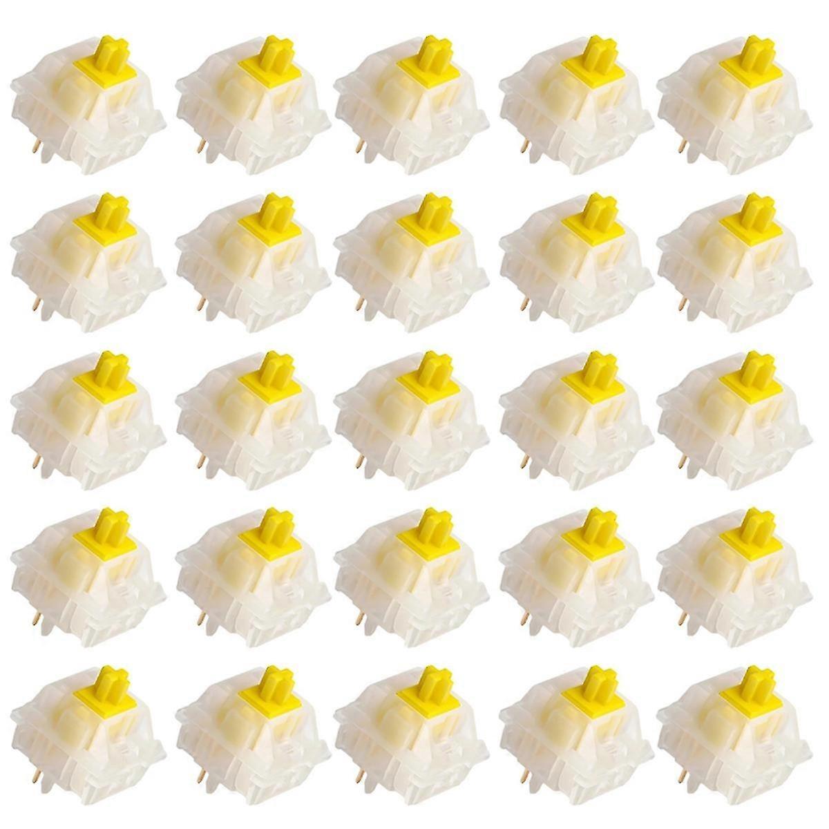 Milky Yellow Pro V2 Pre-Lubed 5-Pin 50gf Linear Switches for MX Mechanical Keyboard Game Keyboard