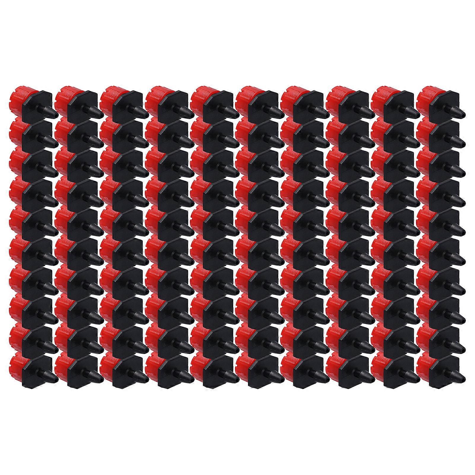 100Pcs Red 8-Hole Adjustable Drip Irrigation Emitters 0-70L/H