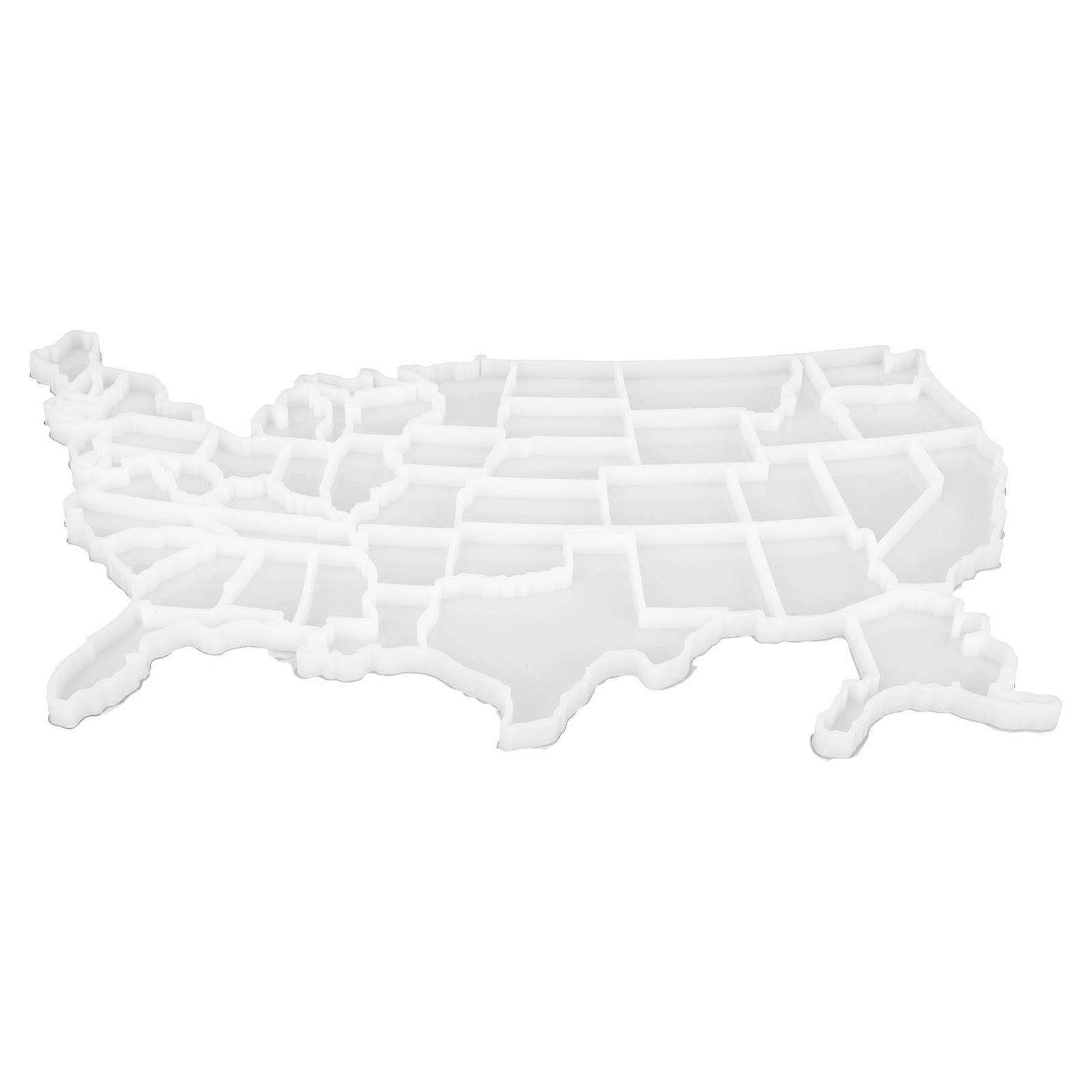Usa Map Puzzle Mold Silicone Mold for DIY Craft 4Pcs