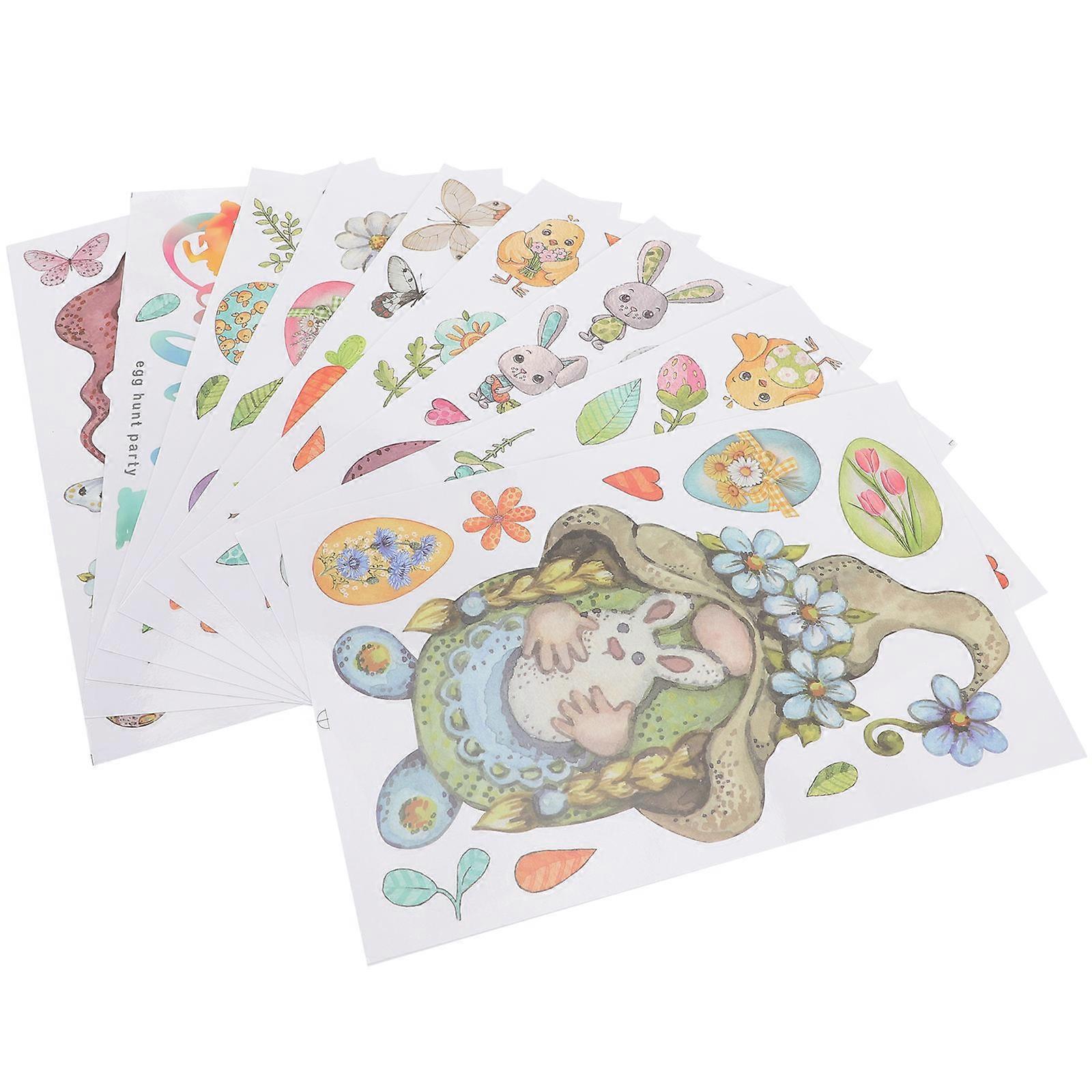 Adhesive Wall Sticker 5 Sets Easter Decor Designed For Shop Windows Various Scenes Easy To Apply